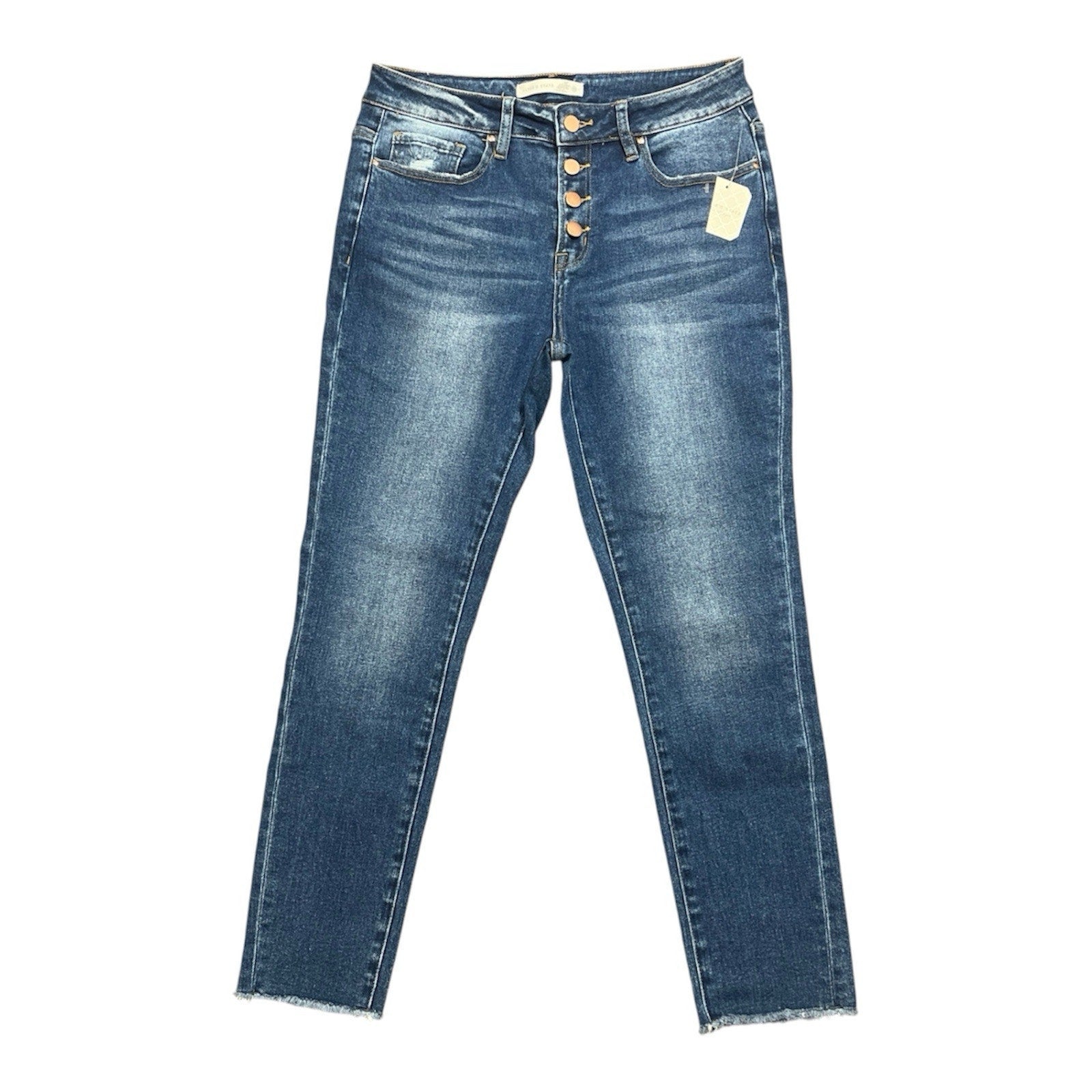 altar'd state button front skinny jeans size 29x27 stretch raw hem