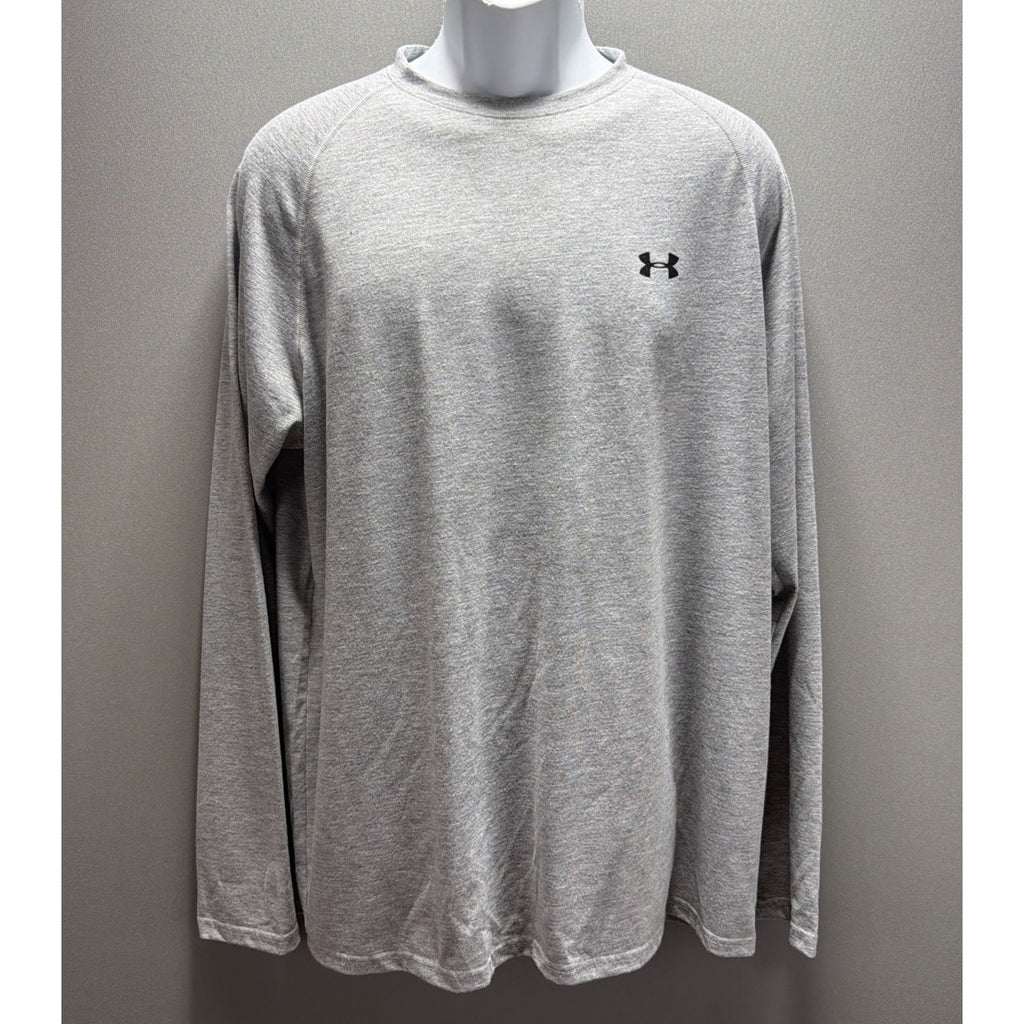 Under Armour Loose Heat Gear Men's Large Heather Grey Long Sleeve Stretch