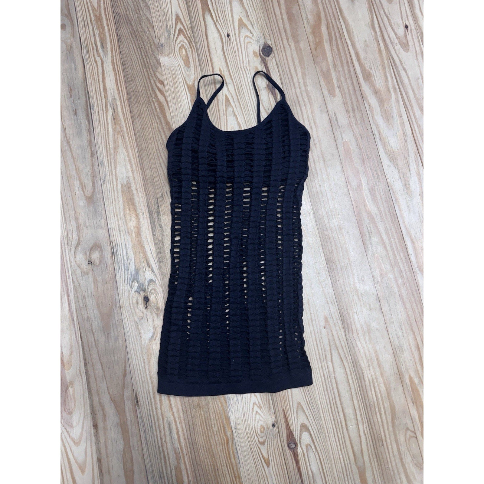 True Rock Women's Lace Sleeveless Black Tank One Size Stretch Black