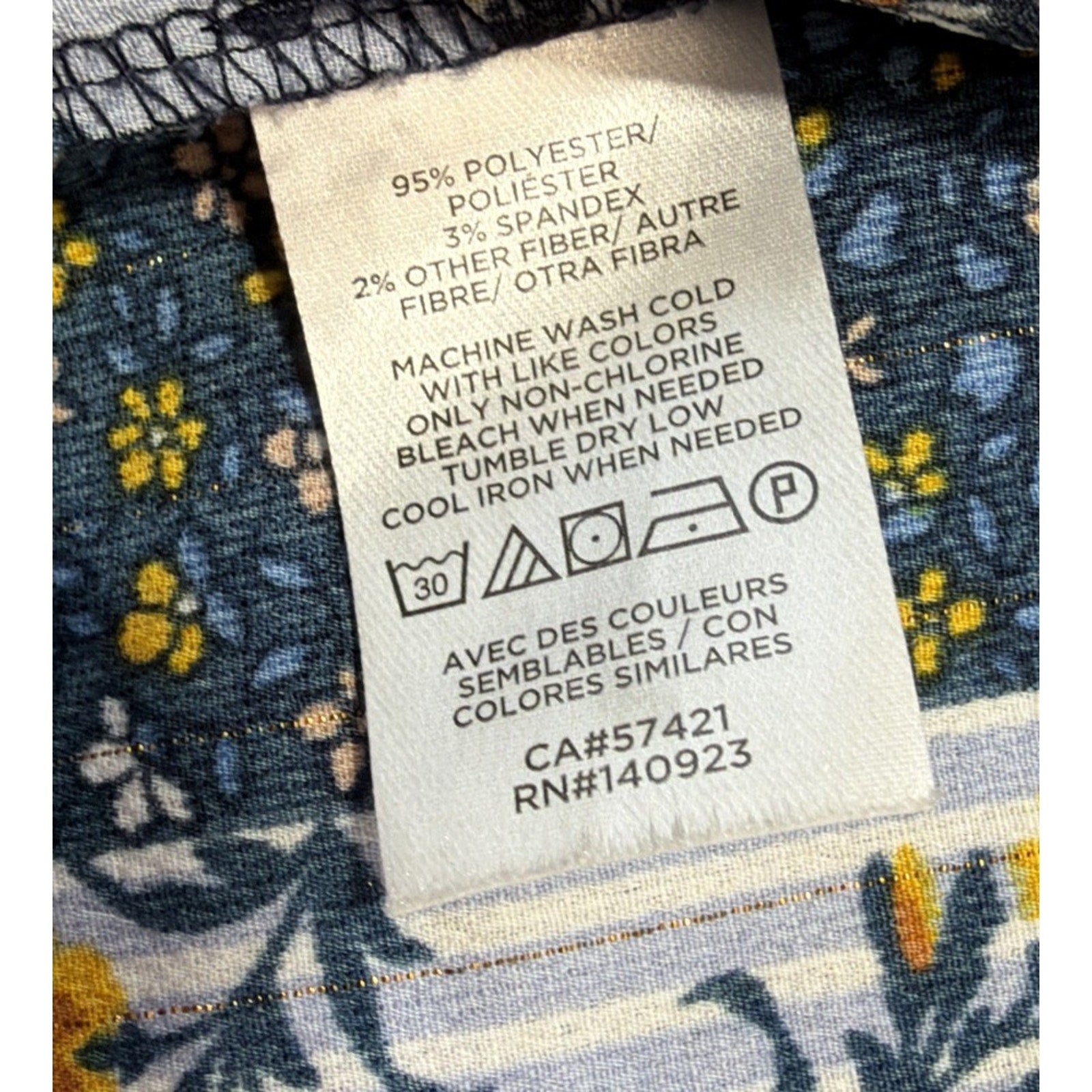 ANN TAYLOR LOFT Blouse M Blue Sheer Patchwork Boho Ditzy Fairy Floral Top