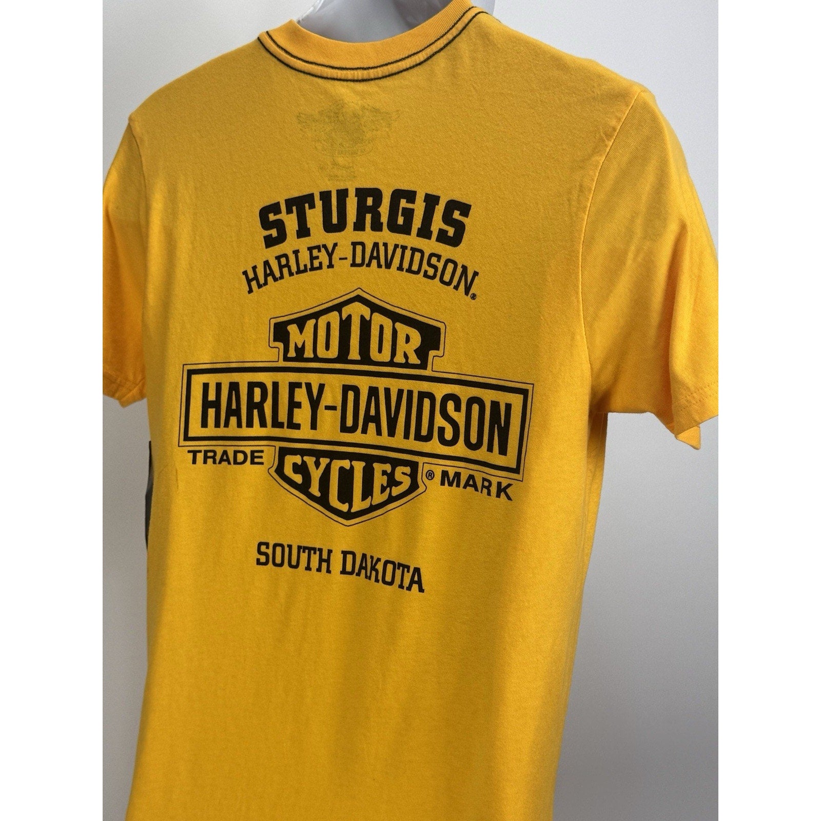 Harley Davidson Yellow T-Shirt Mens Size Small Sturgis South Dakota NWT Willie-G