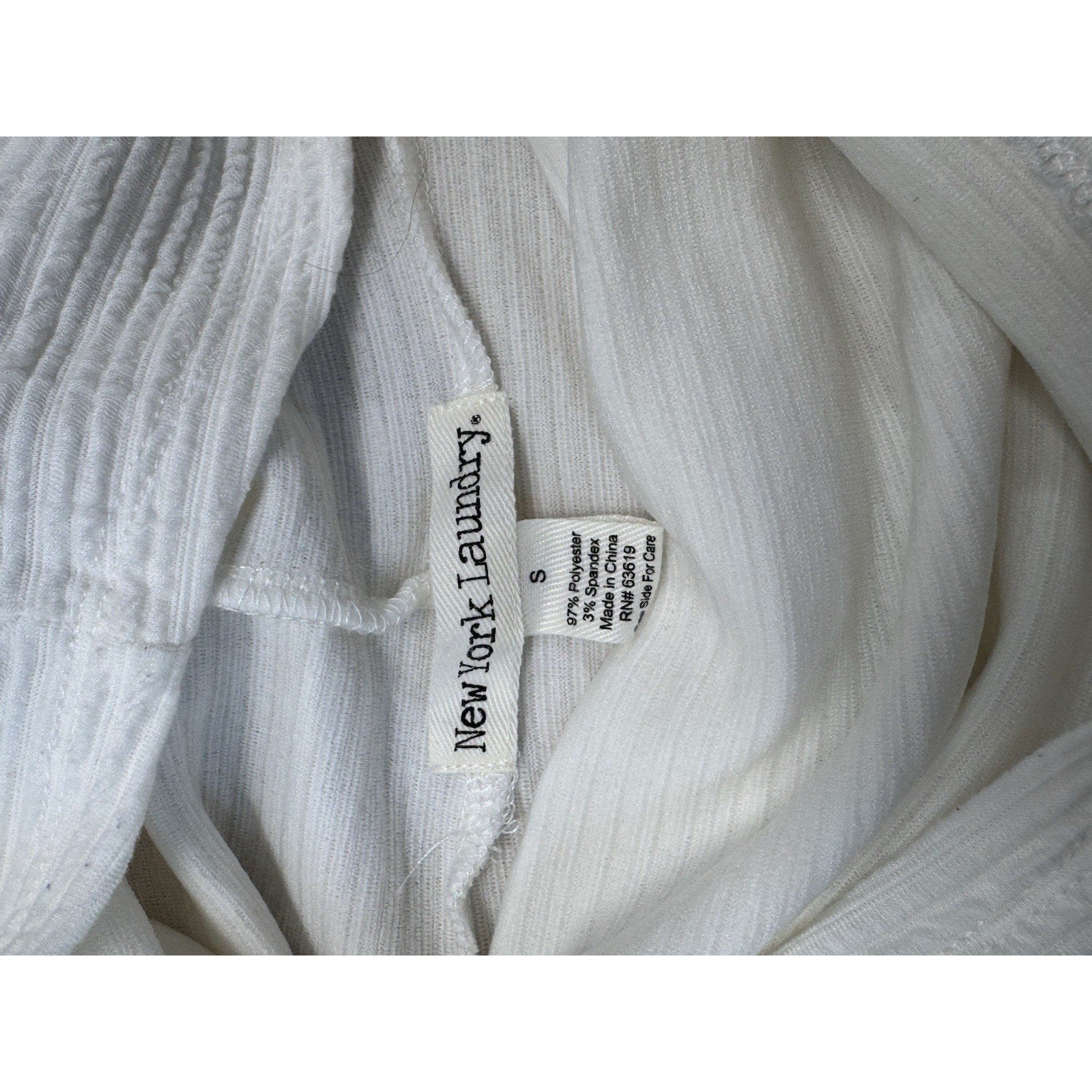 New York Laundry Slouch Neck Long Sleeve Women’s Tunic Size Small White