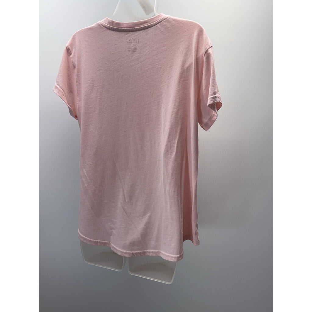 Michigan Wolverines Basic Hanes T-Shirt Womens Pink Large Cotton Blend