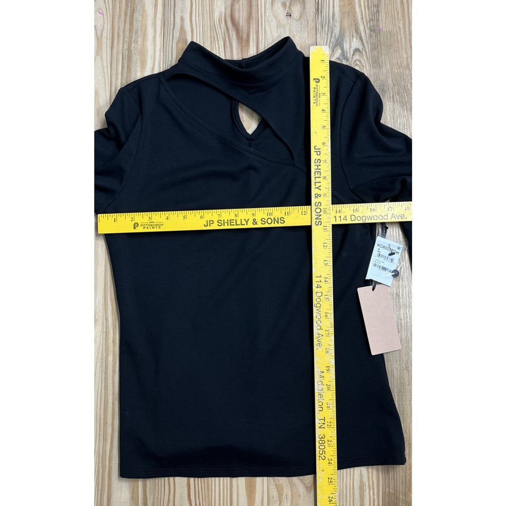 NWT Nordstrom Halogen Soft Stretch cut out detail long sleeve top Size Medium