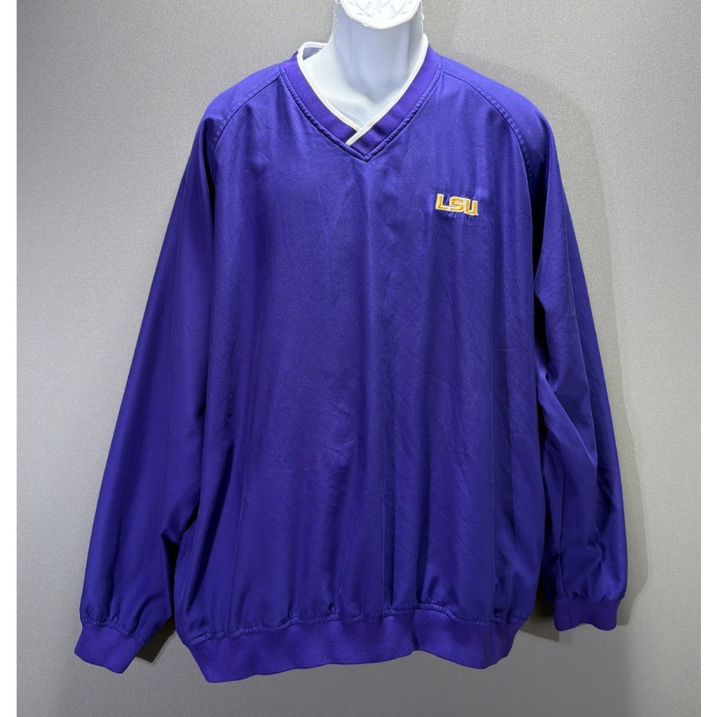 LSU Tigers Vintage Ashworth Pullover Pockets Adult XL Windbreaker Jacket Purple