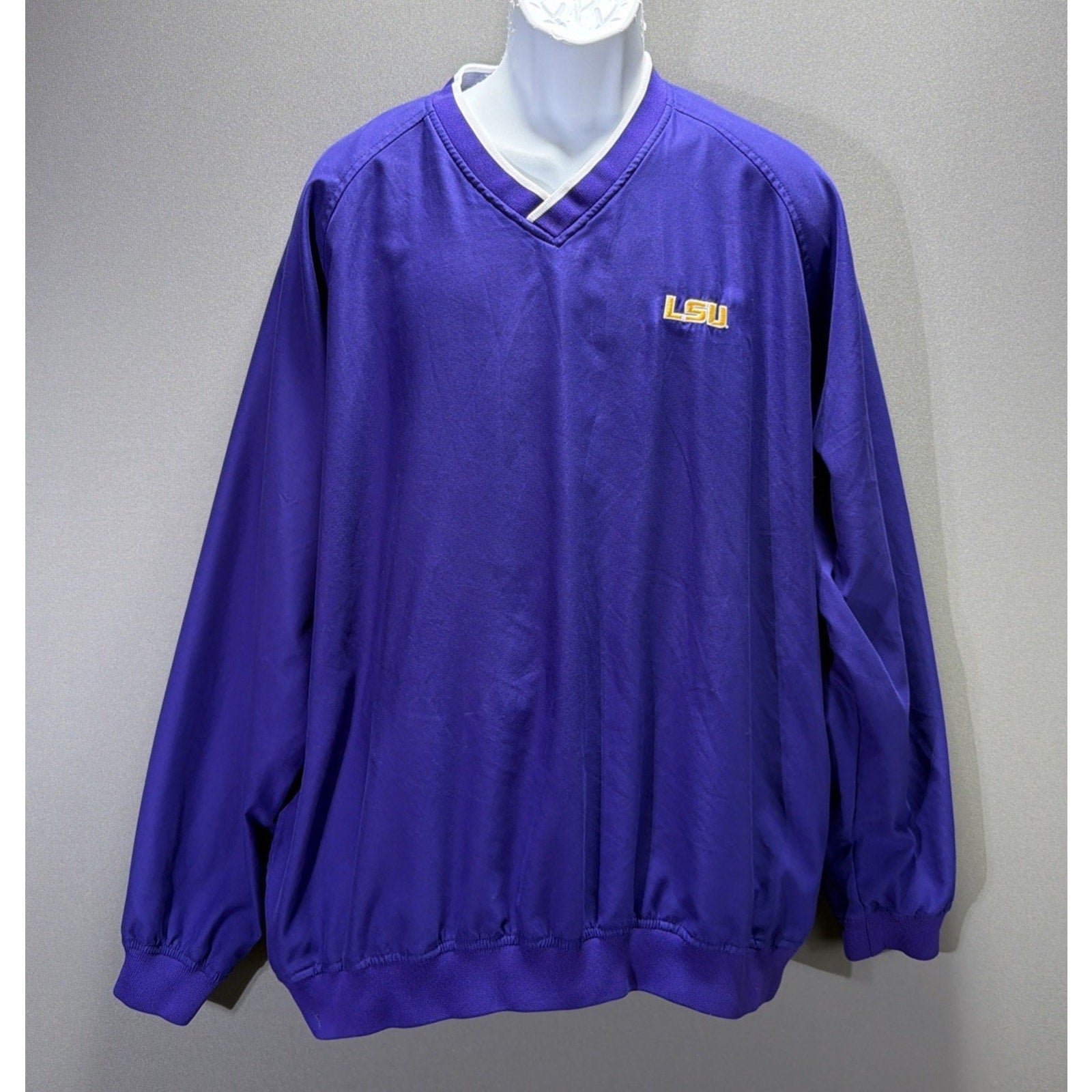 LSU Tigers Vintage Ashworth Pullover Pockets Adult XL Windbreaker Jacket Purple