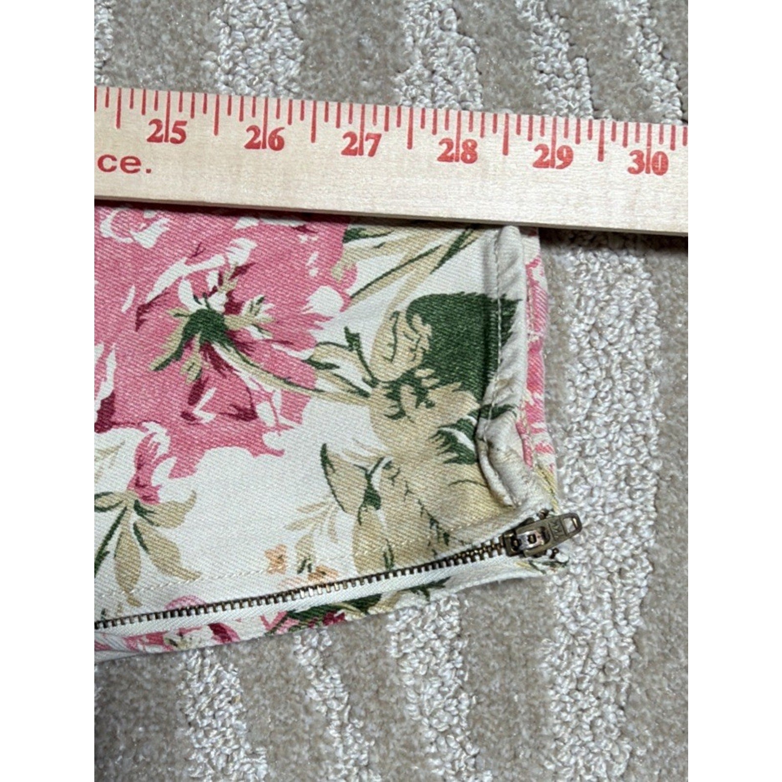 Vtg Denim & Supply Ralph Lauren Floral Print Skinny Jeans Ankle Zip Size 28