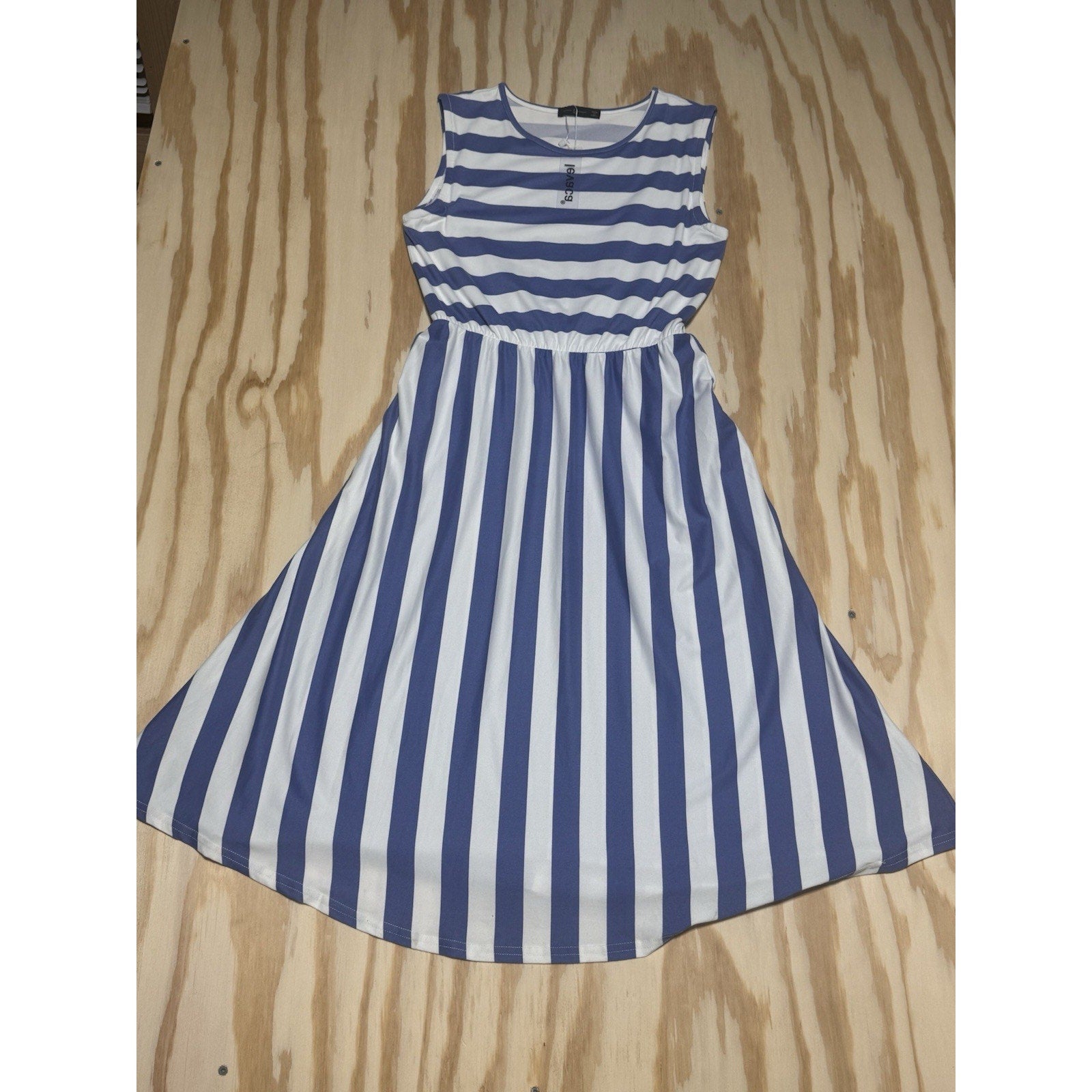 Levaca Blue White Nautical Midi Dress Women’s Size Small New With Tags