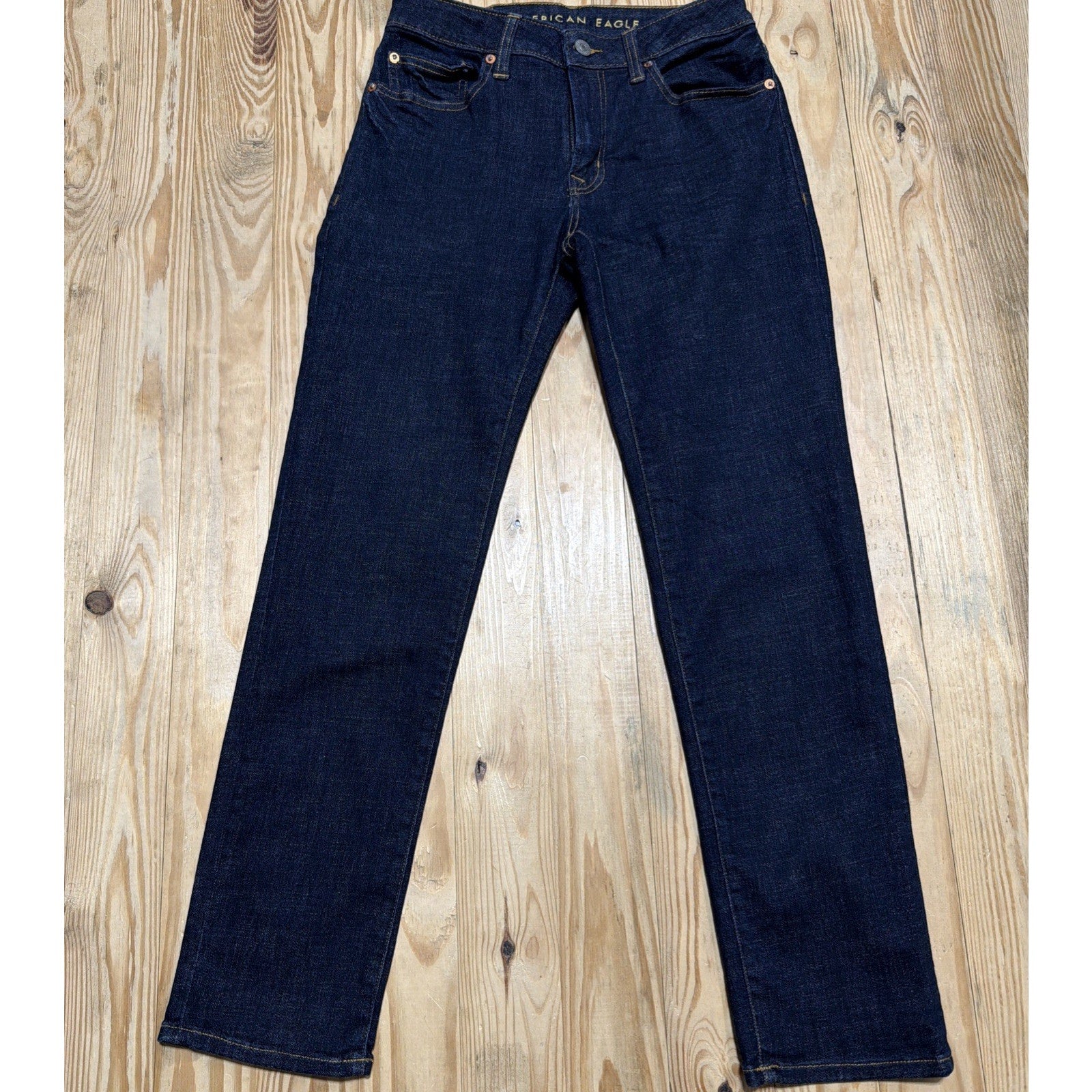 American Eagle Jeans Mens 28x30 Slim Straight Flex Blue Denim Cotton Stretch