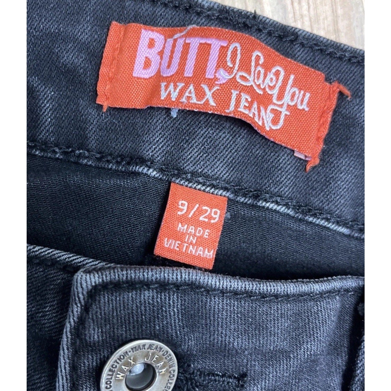 wax jeans womens size 9/29 skinny distressed stretch mid rise charcoal gray