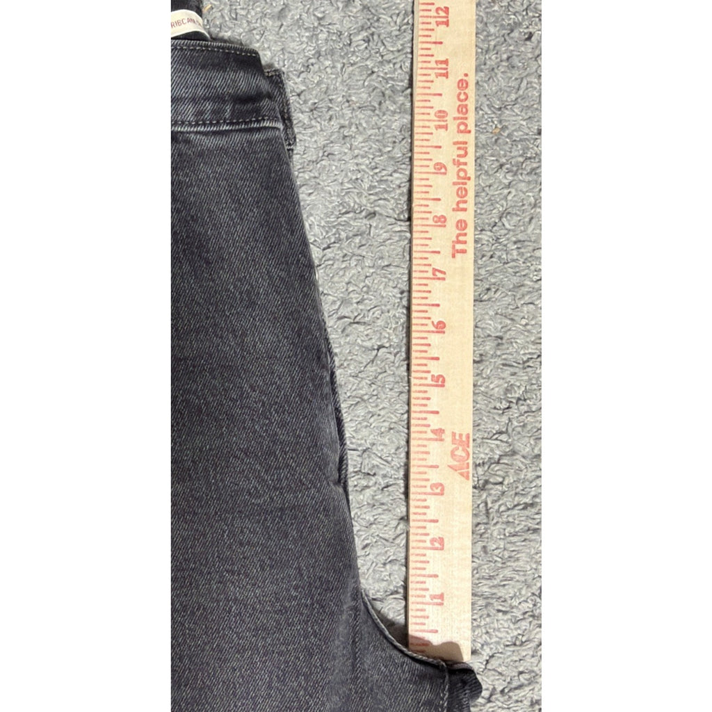 Levis Jeans Womens 26 Black Ribcage Straight Ankle Button Fly Stretch Denim NWT