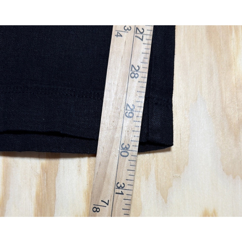 Gap size Large linen blend wide leg high elastic waist pants Black beach coastal