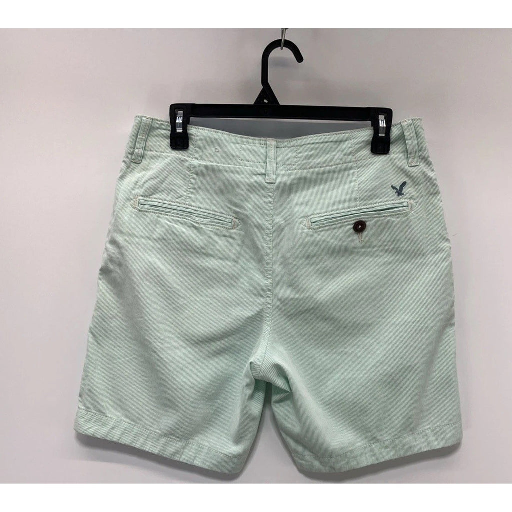 American Eagle Prep Mens Shorts Size 30 Green White Shorts