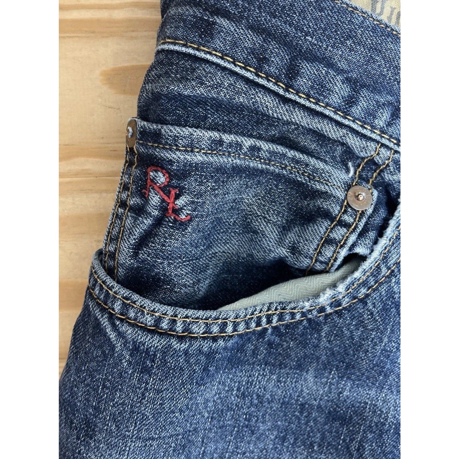 Polo Ralph Lauren Mens Cortlandt 300 Straight Leg Blue Denim Jeans Size 44Bx28