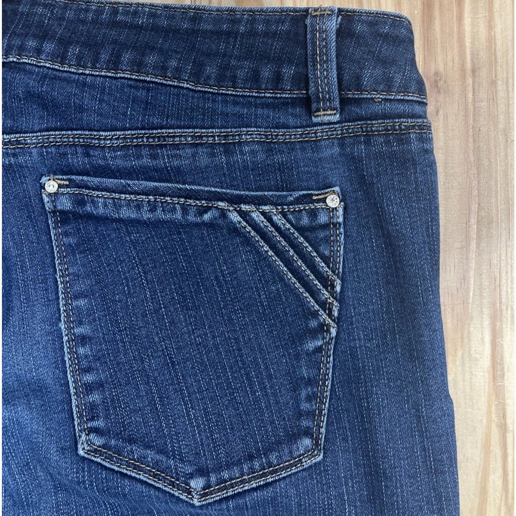 White House Black Market Denim Jeans 8R Women Blue Skinny Flare