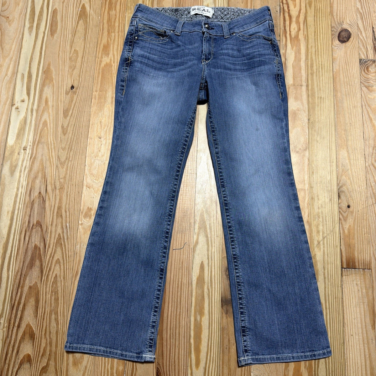 Ariat Real Women's Size 31 Short Rainstorm Real Riding Jeans Blue Bootcut