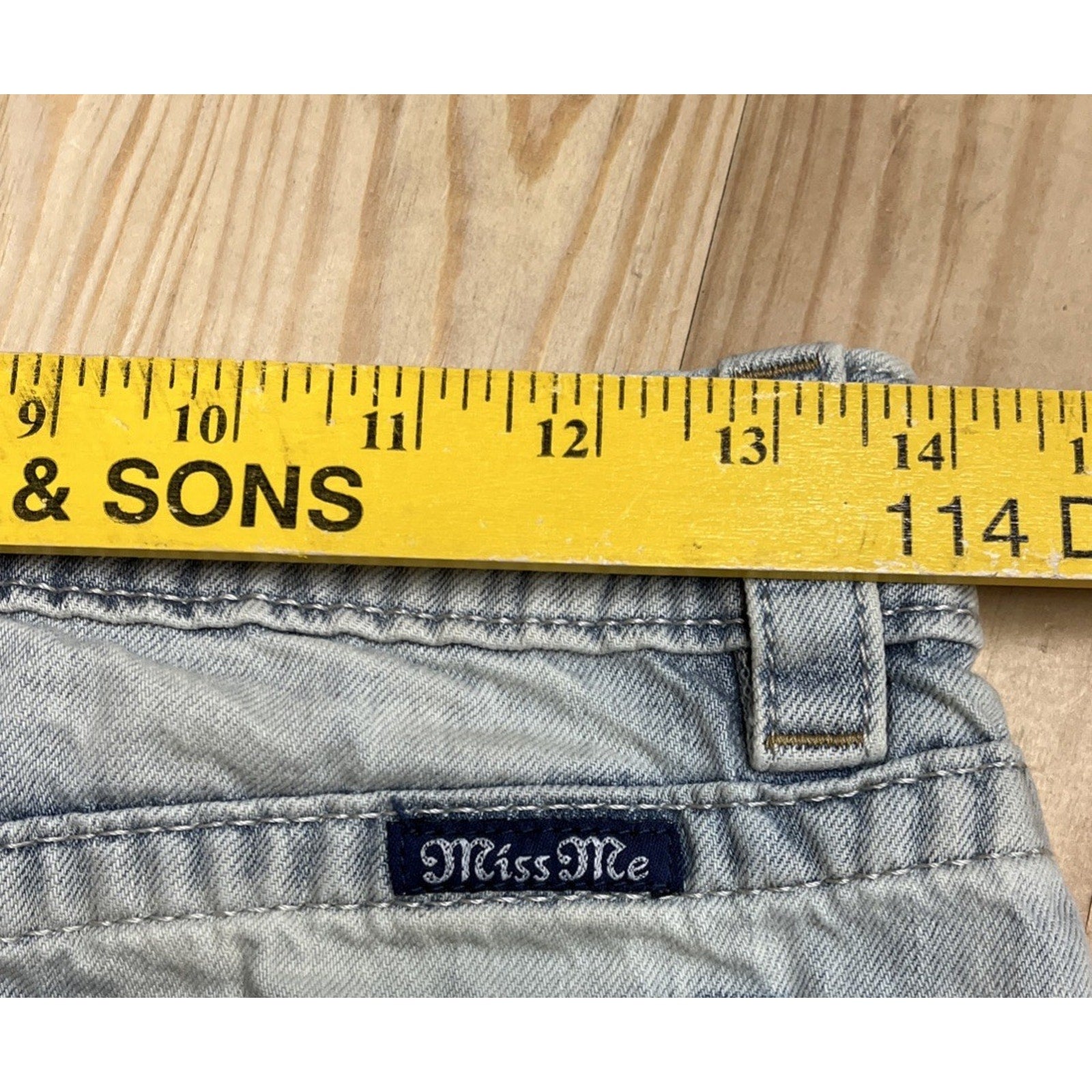 Miss Me highrise mini skirt 26 denim cutoff grunge rock punk