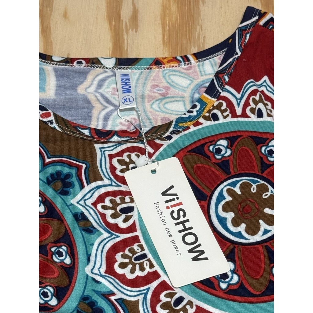 VIISHOW Women’s Short Sleeve Empire Maxi Dresses Long Dresses Pockets XL New