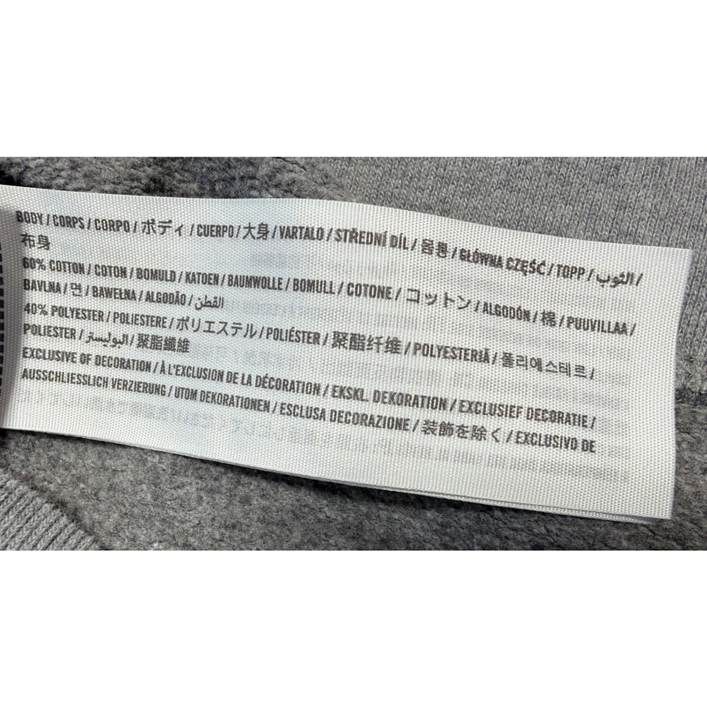 ABERCROMBIE & FITCH Y2K VELVET SPELL LOGO CREW FLEECE SWEATSHIRT GREY MENS M