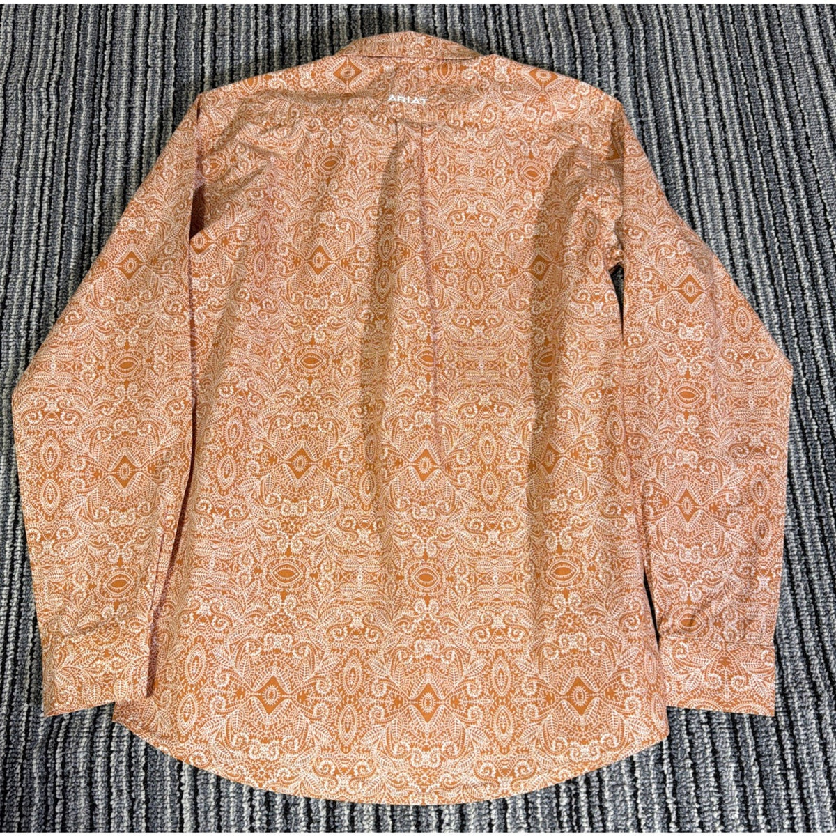 Ariat Boys Long Sleeve Western Button Shirt Paisley Braylon Amber Dust XL (18)