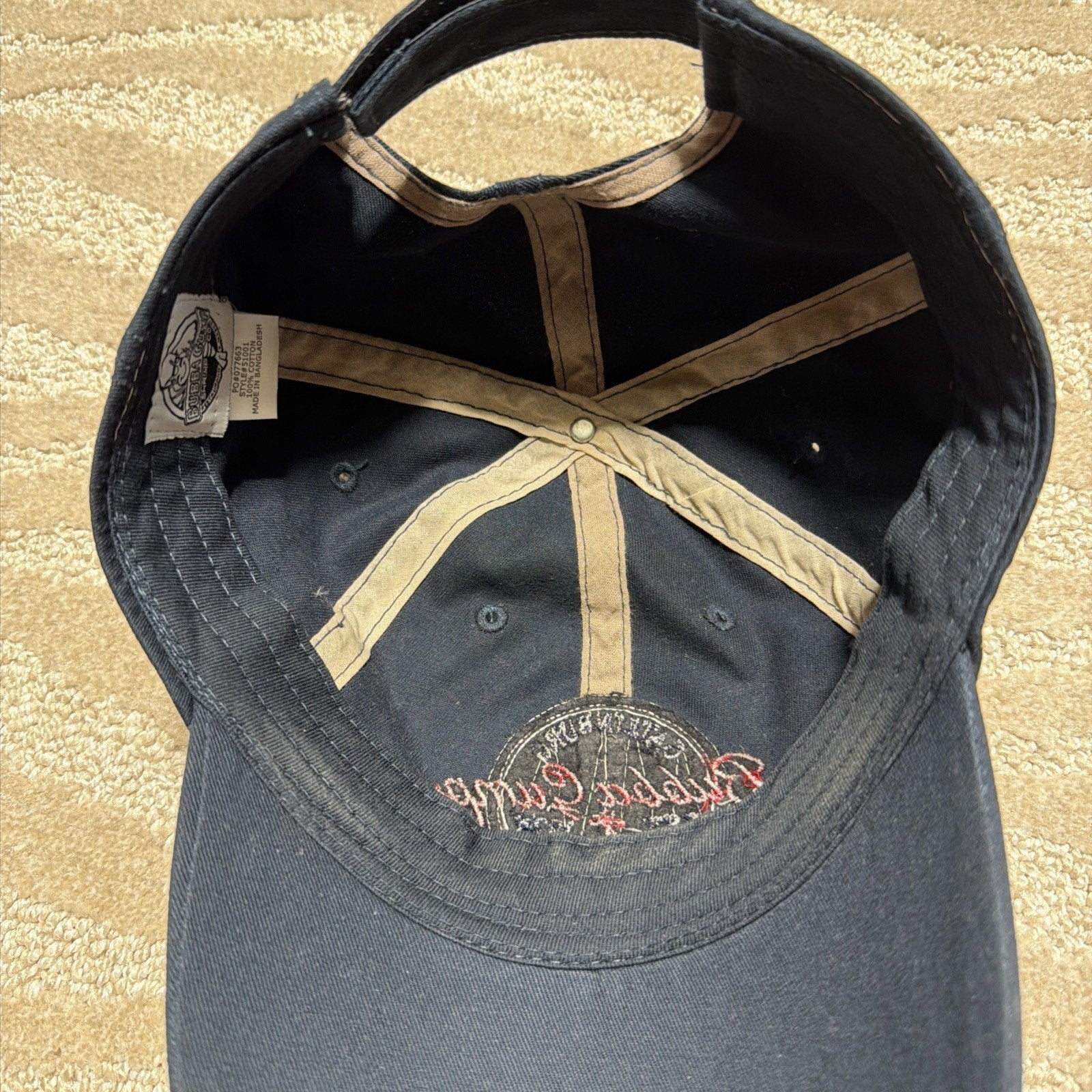 Bubba Gump Shrimp Co. Baseball Navy Hat Cap Gatlinburg TN Adjustable
