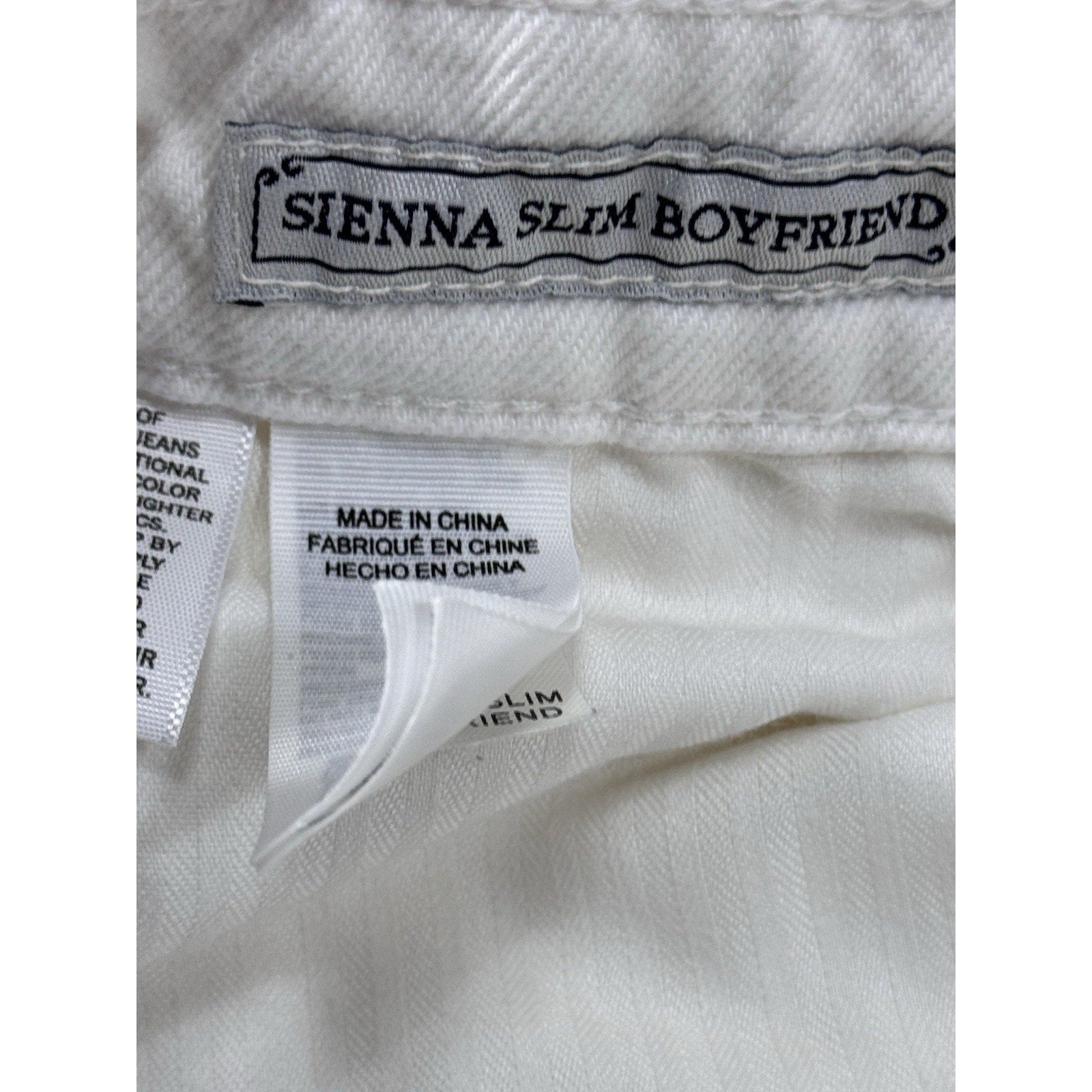 Lucky Brand Sienna Slim Boyfriend Jeans Size 2/26 White Distressed Zipper Fly