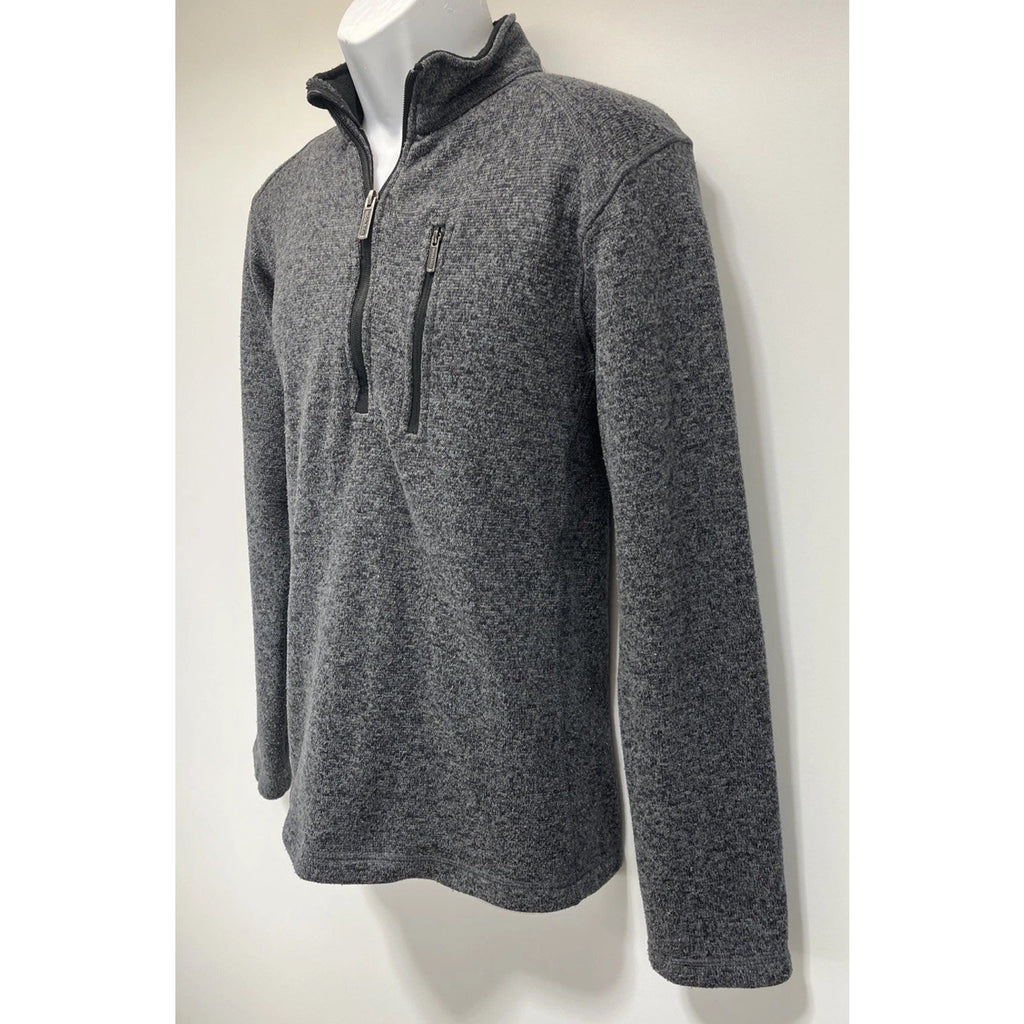 woolrich 1/4 zip sweater mens M - quarter zip pullover GRAY