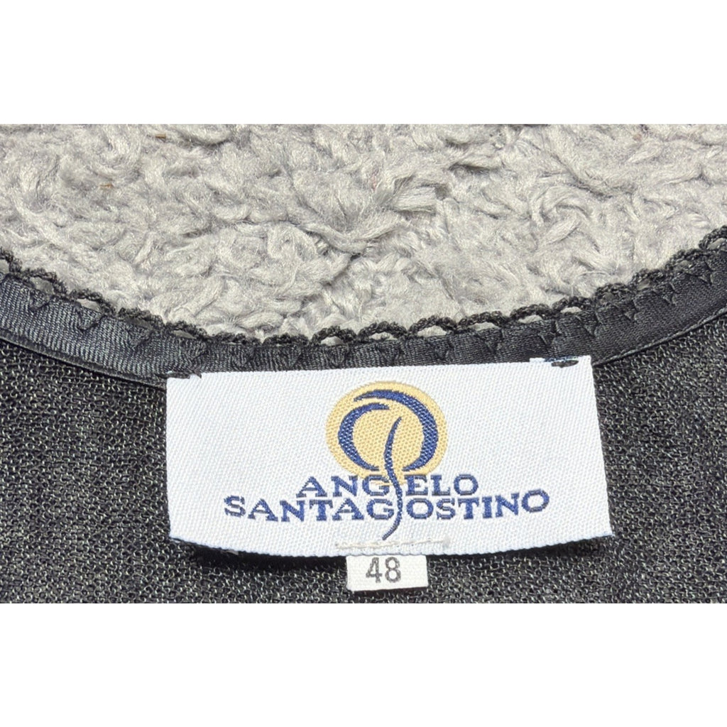 Angelo Santagostino Blouse Fine Linen Embroidered Tank Size 48 Made Italy