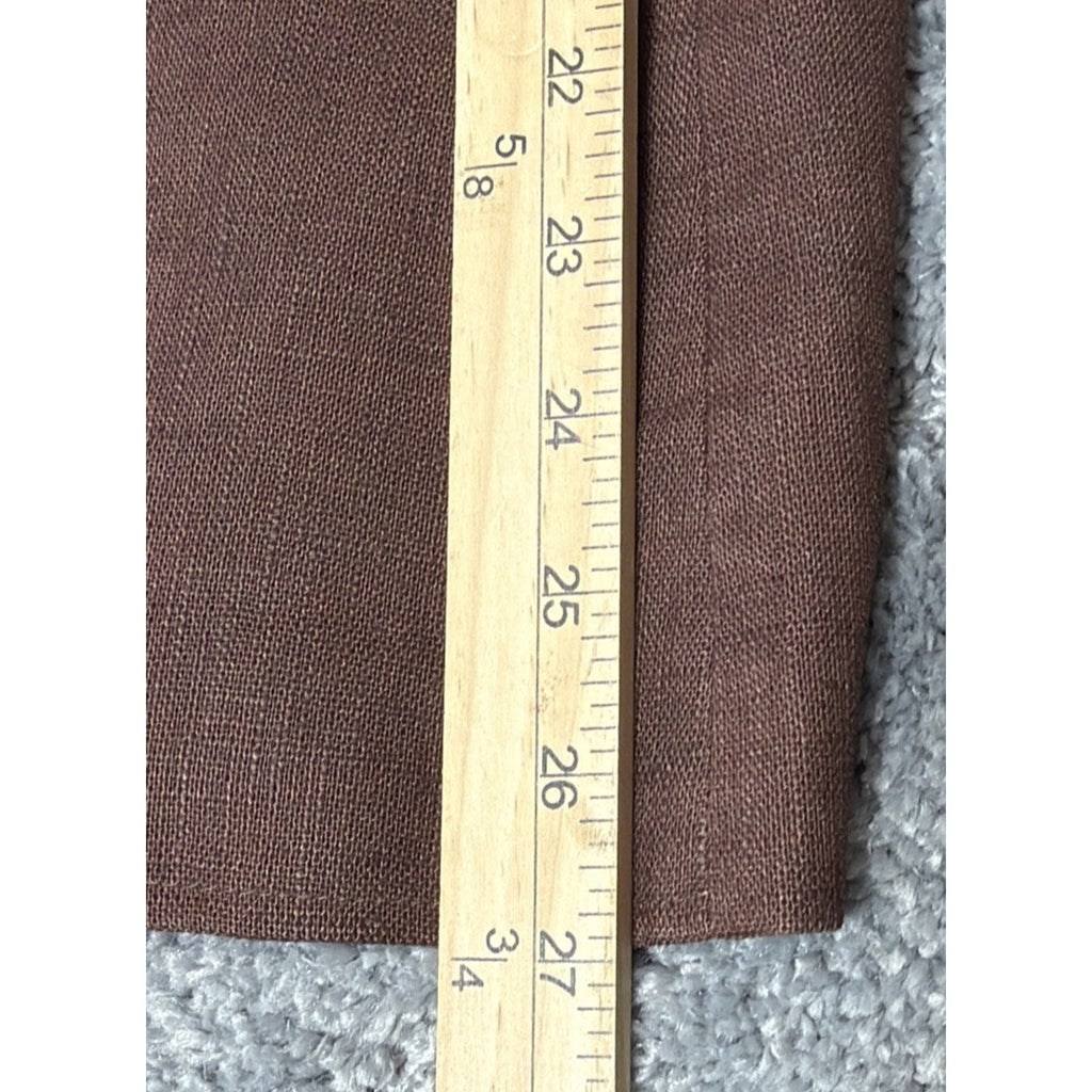 Harve Benard Brown 100% Linen Blazer Jacket 1 Button Down Lagenlook Size 10