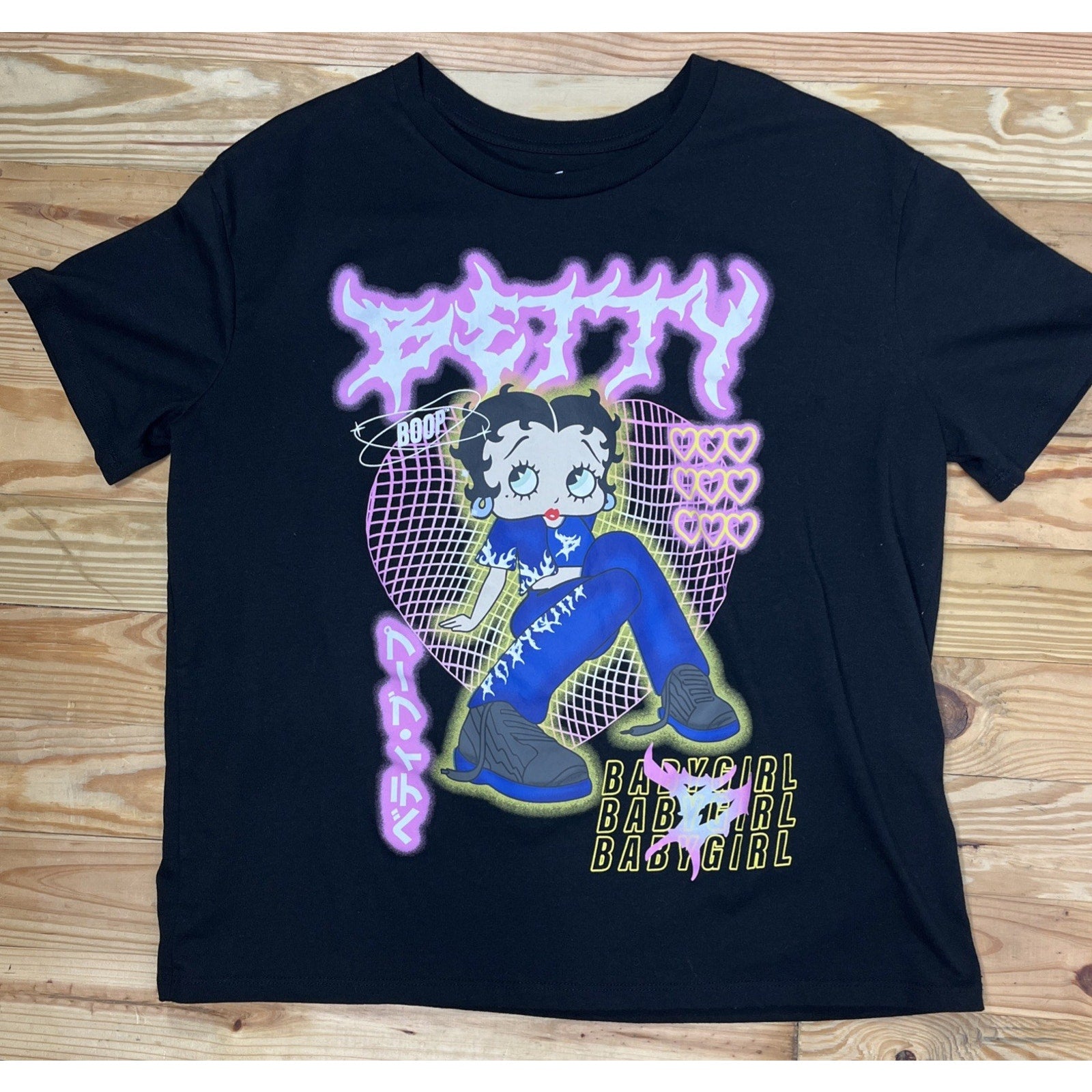 Fleisher Studios Modern Street wear Betty Boop T Shirt Black ShortSleeve Size XL