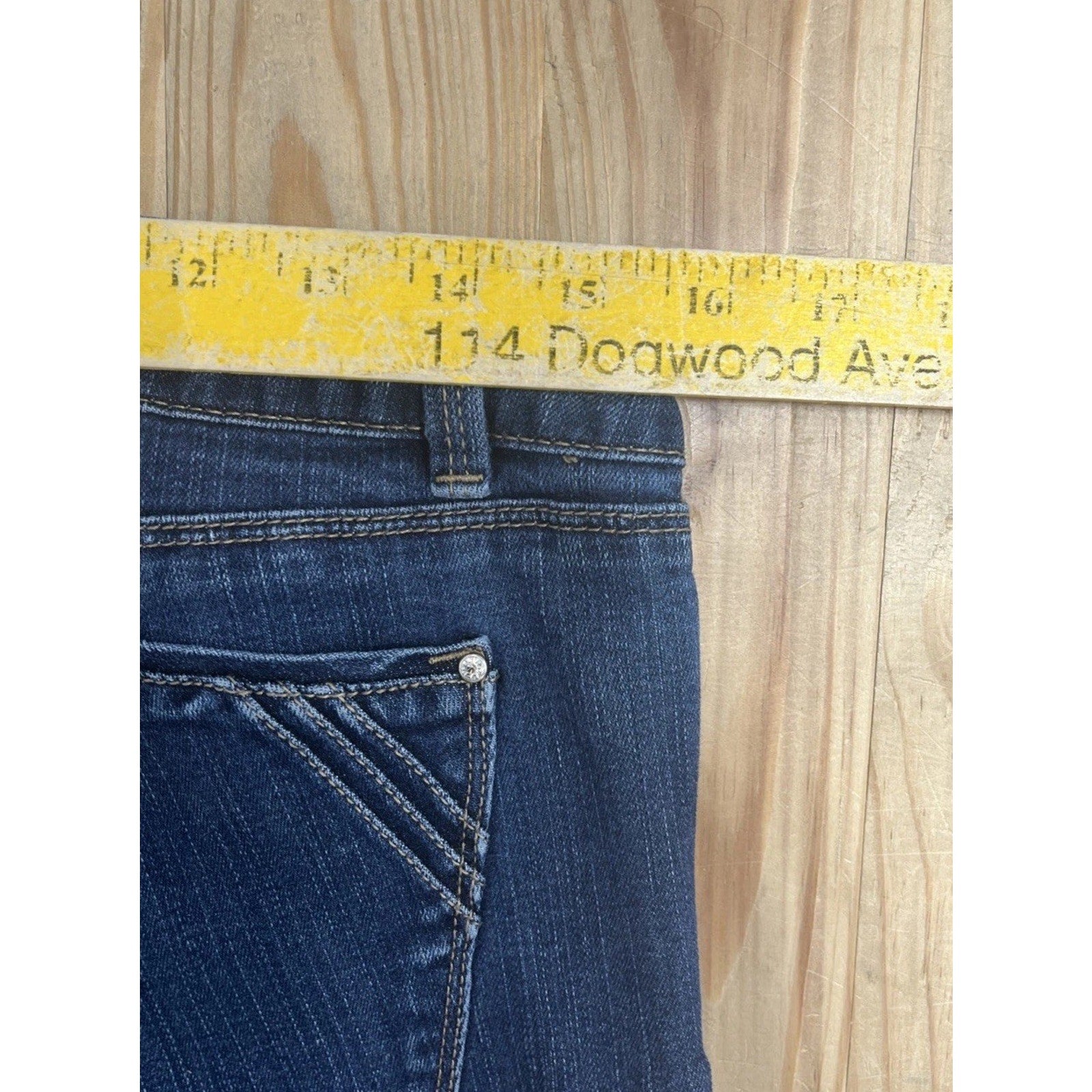 White House Black Market Denim Jeans 8R Women Blue Skinny Flare