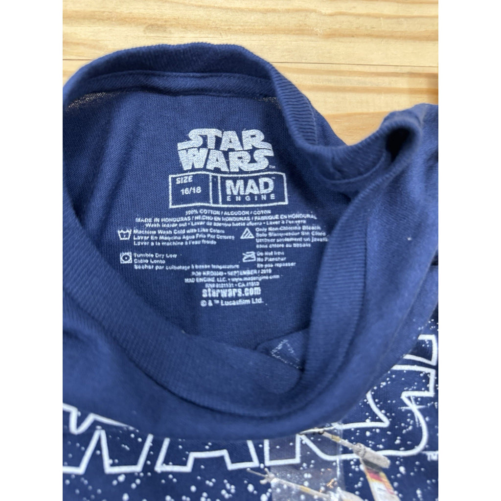 Star Wars Boys Blue Short Sleeved Millenium Falcon T-Shirt Tee Shirt 16/18 NWT