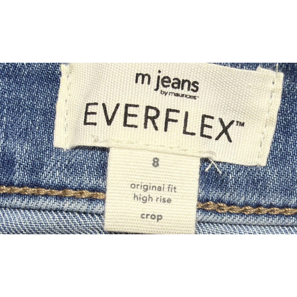 Maurices Everflex Jeans Women's 8 Original Fit High Rise Crop Blue Denim NWT