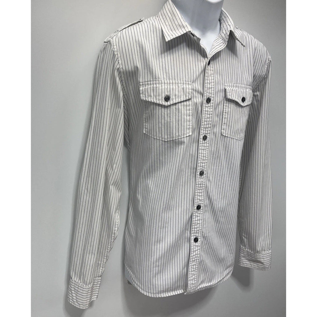 American Eagle AE Mens Striped Button Down Cotton Vintage Fit Shirt; size L