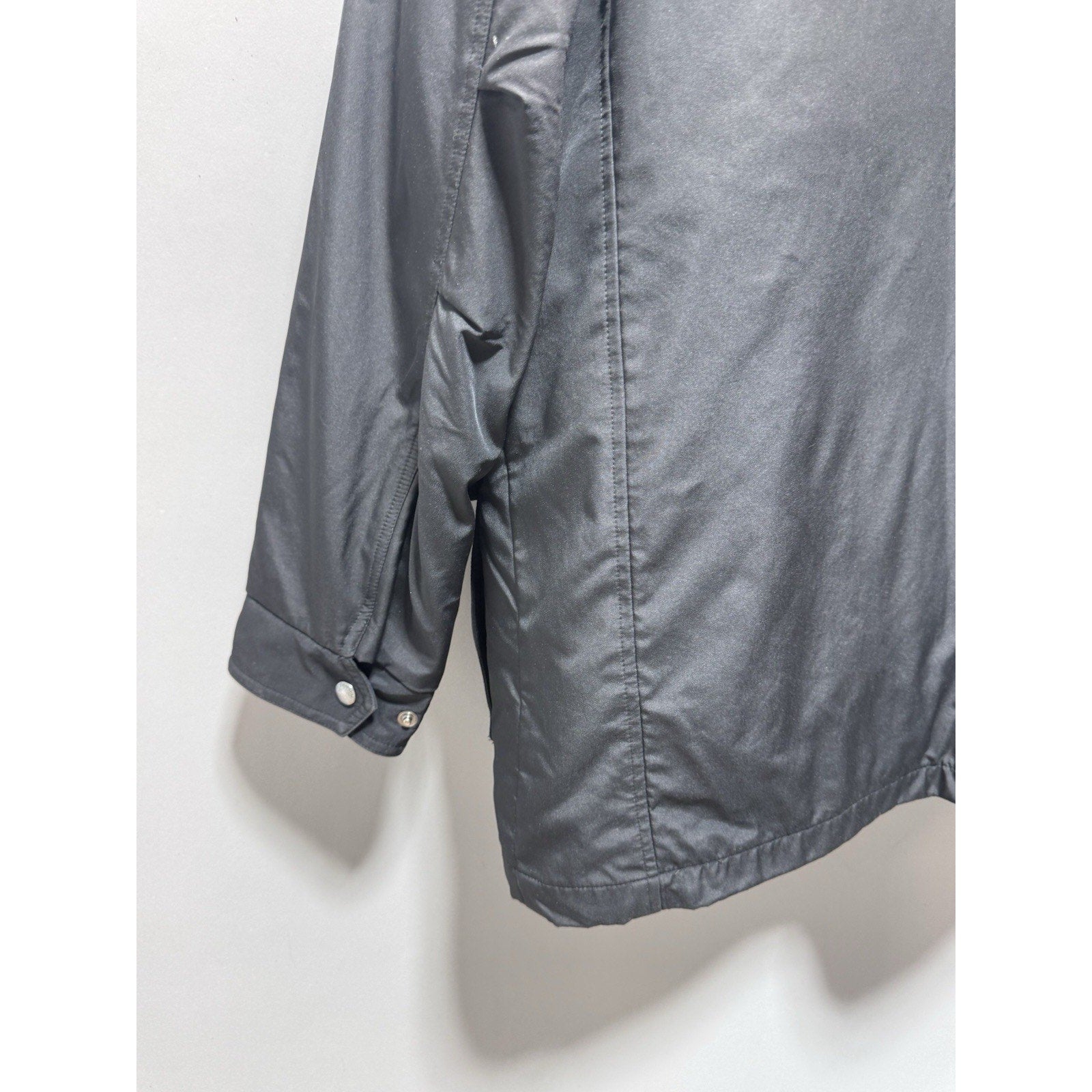 Structure Mens L Black Utility Field Jacket Full Zip Snap Pockets Insulated Coat