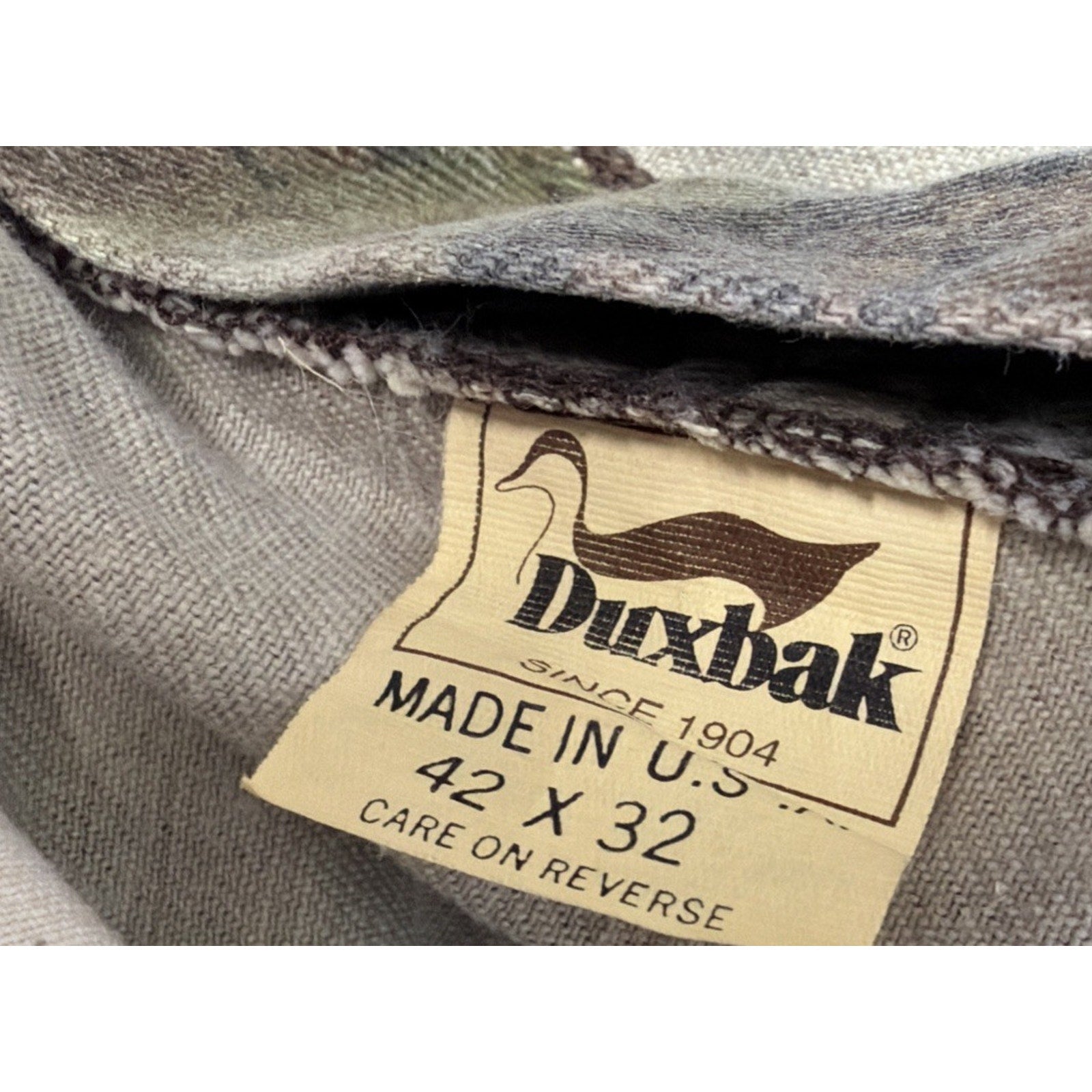 Vtg Duxbak Original Realtree Mens Camo Hunting Pants Measure 38x31 Made In USA