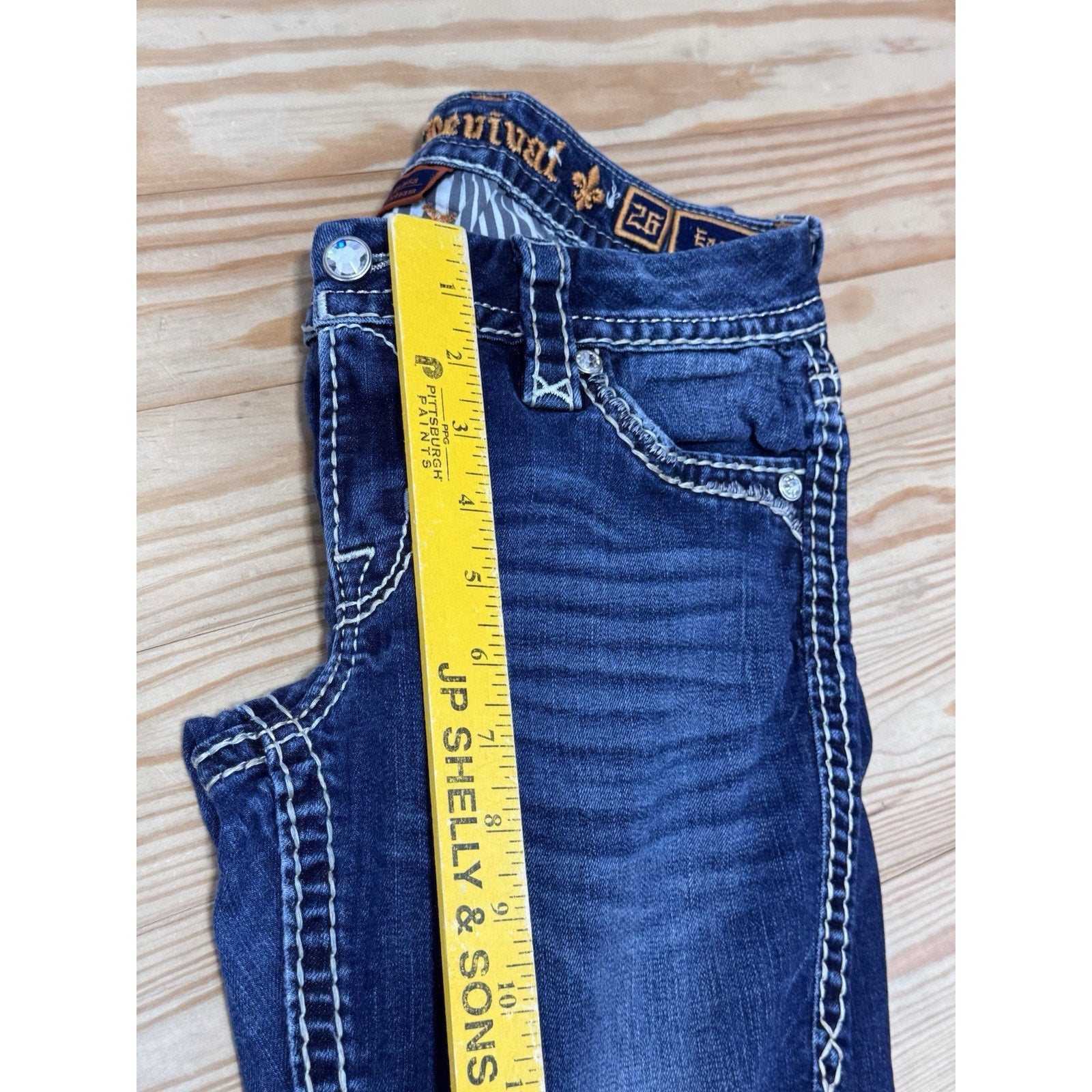 Rock Revival Willa Easy Skinny Blue Jeans Women’s Size 26x 31 Spot In Pic