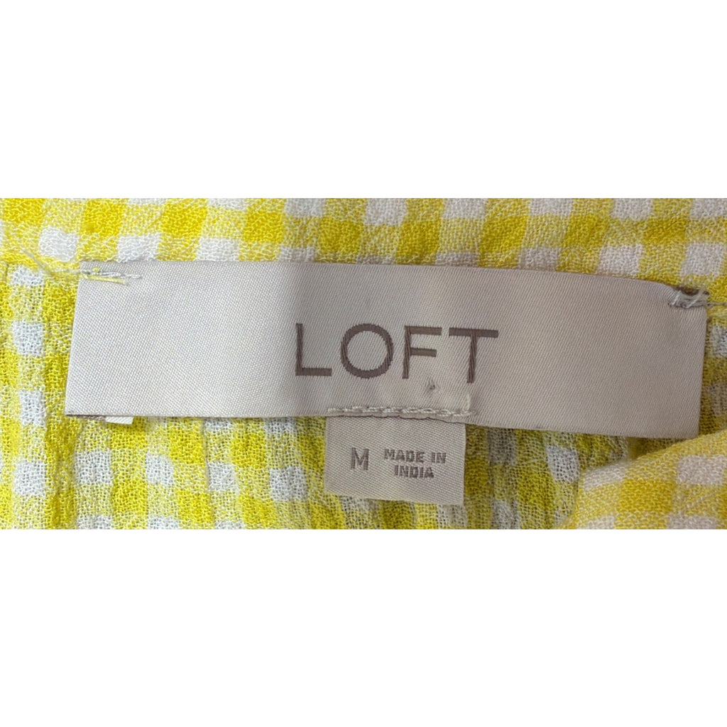 Loft Women's Size M Yellow Peplum Sleeveless Top