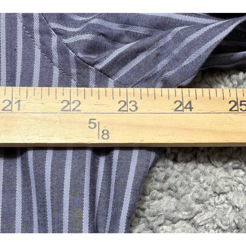Van Heusen-Studio Dress Shirt Men's Large Blue Pinstripe Slim Fit New