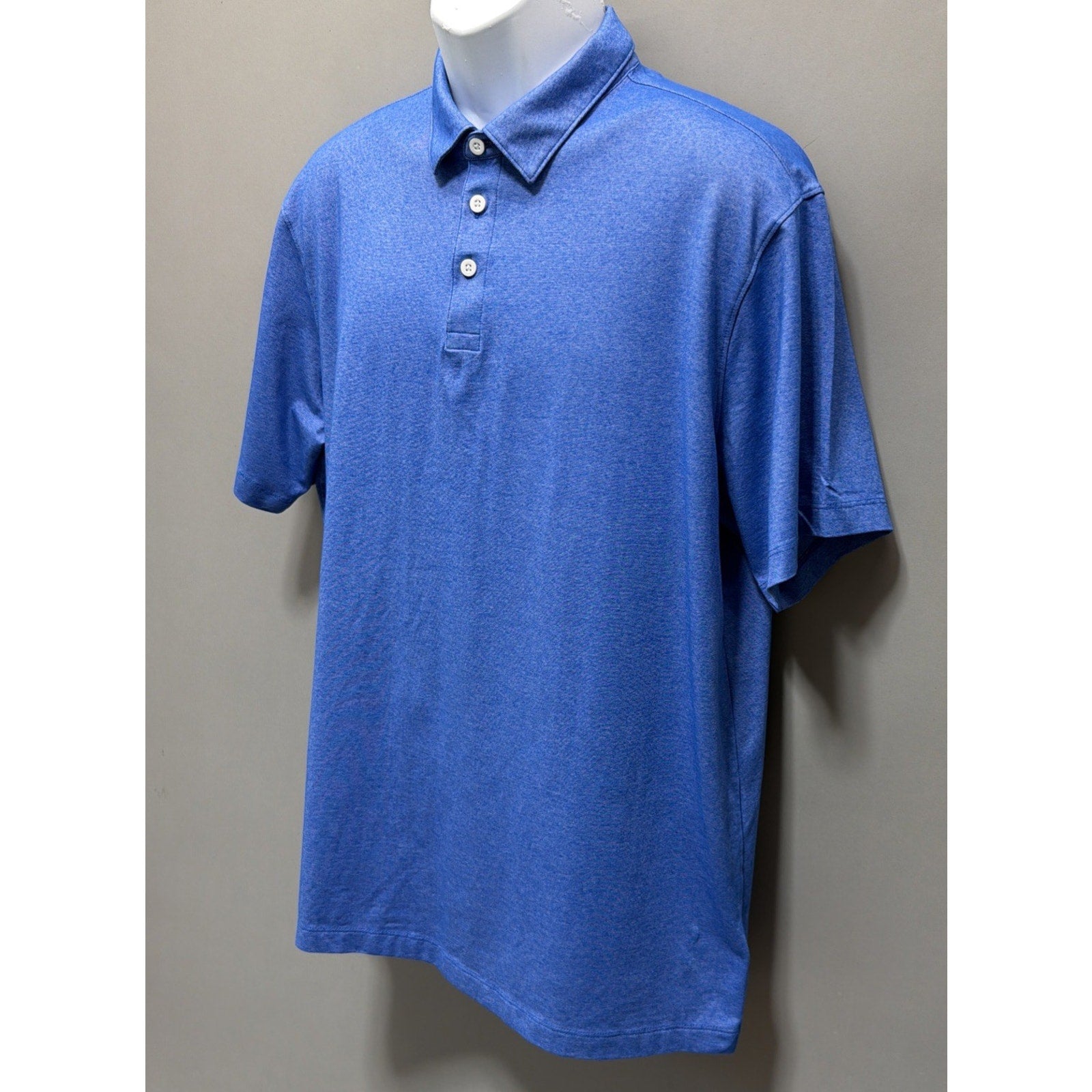Hawker Rye Men's Heathered Blue Performance Polo Short Sleeve Mens Size XL