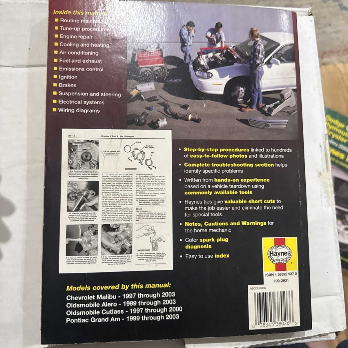 Haynes Repair Manual 38026 General Motor 1997-2003 Malibu Alero Grand Am Cutlass