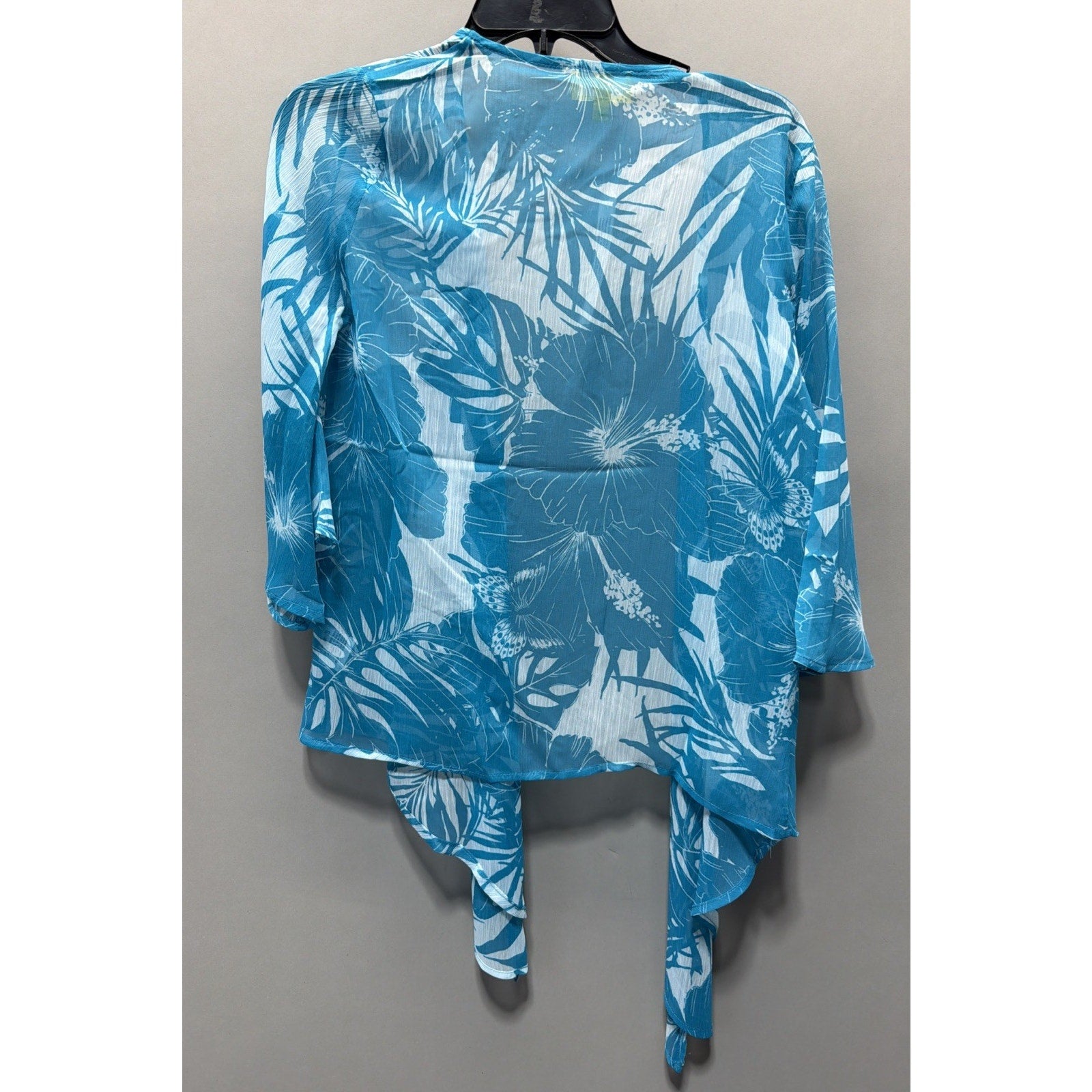 Liz Lange Kimono Tropical Floral Cover Up Size Small Bell Sleeves Beachy New