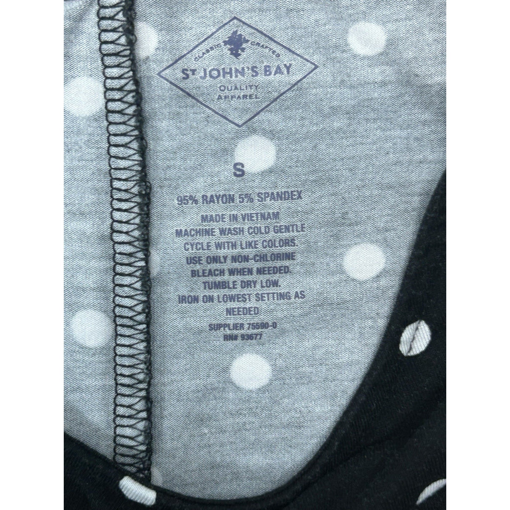 St Johns Bay T Shirt Black And White Polka A Dot Dress/Small.