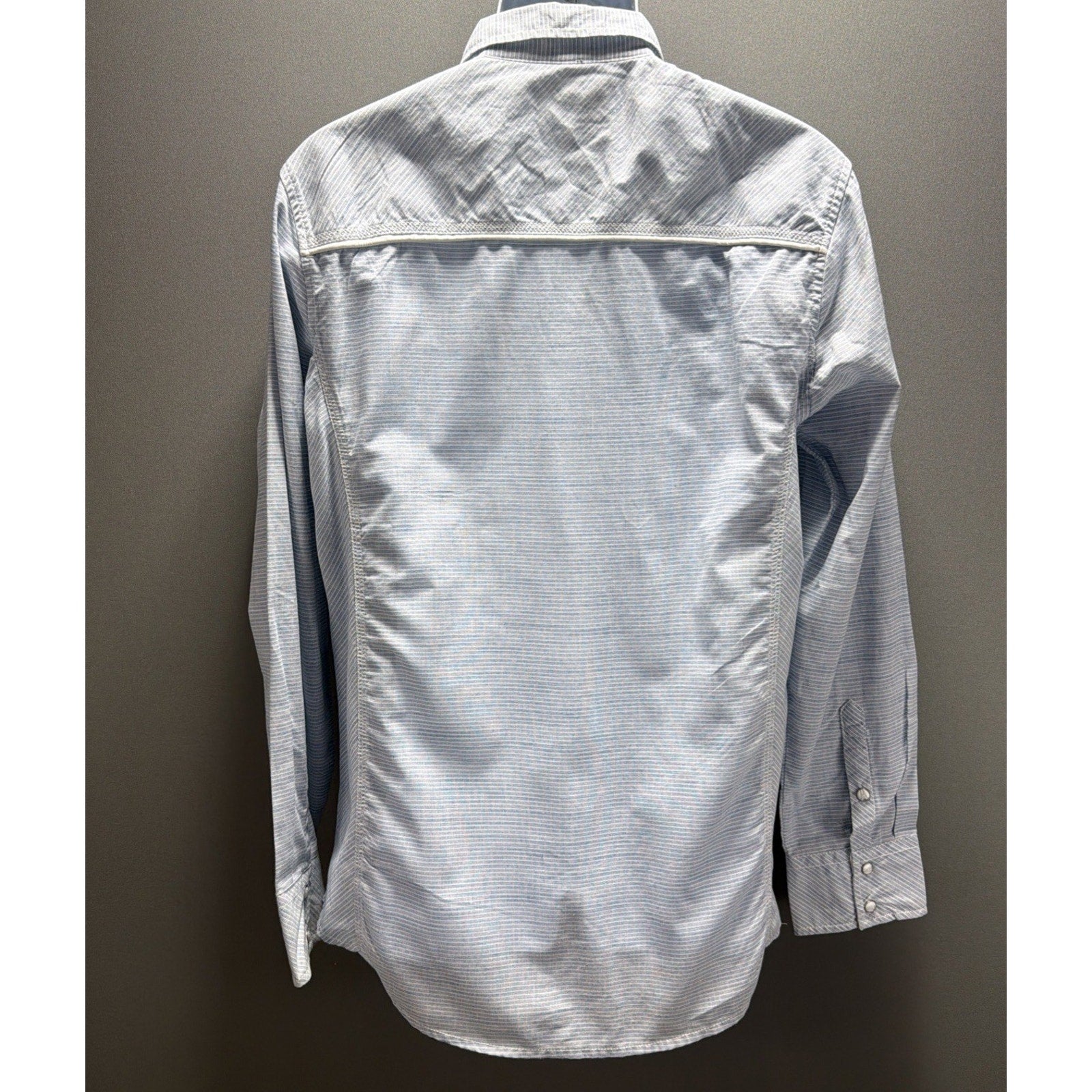 BKE Buckle Pearl Snap Western Men L Button Down Shirt 2 Pocket Blue
