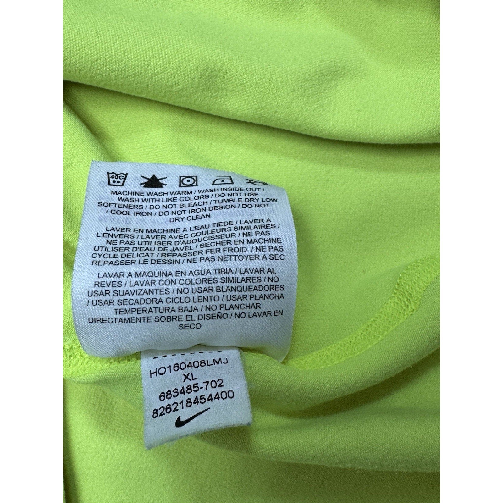 Nike Running 1/4 Zip Jacket Sweatshirt Dri Fit Neon Athletic Mens Sz XL Stains