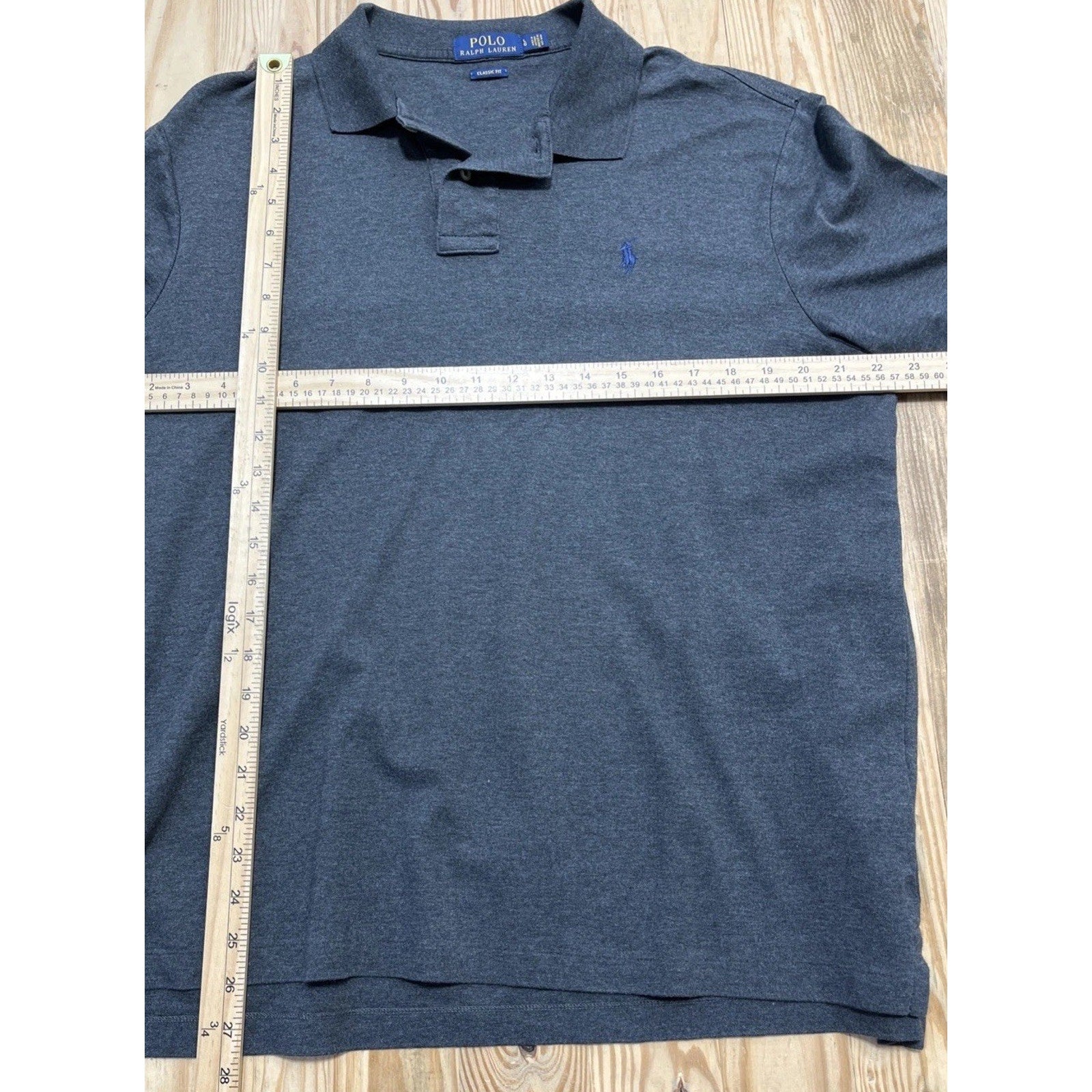 Polo Ralph Lauren Large Classic Fit Polo T-shirt Grey Short Sleeve