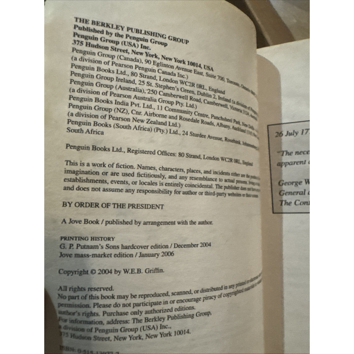 By Order of the President (A Presidential Agent Novel) by W.E.B. Griffin