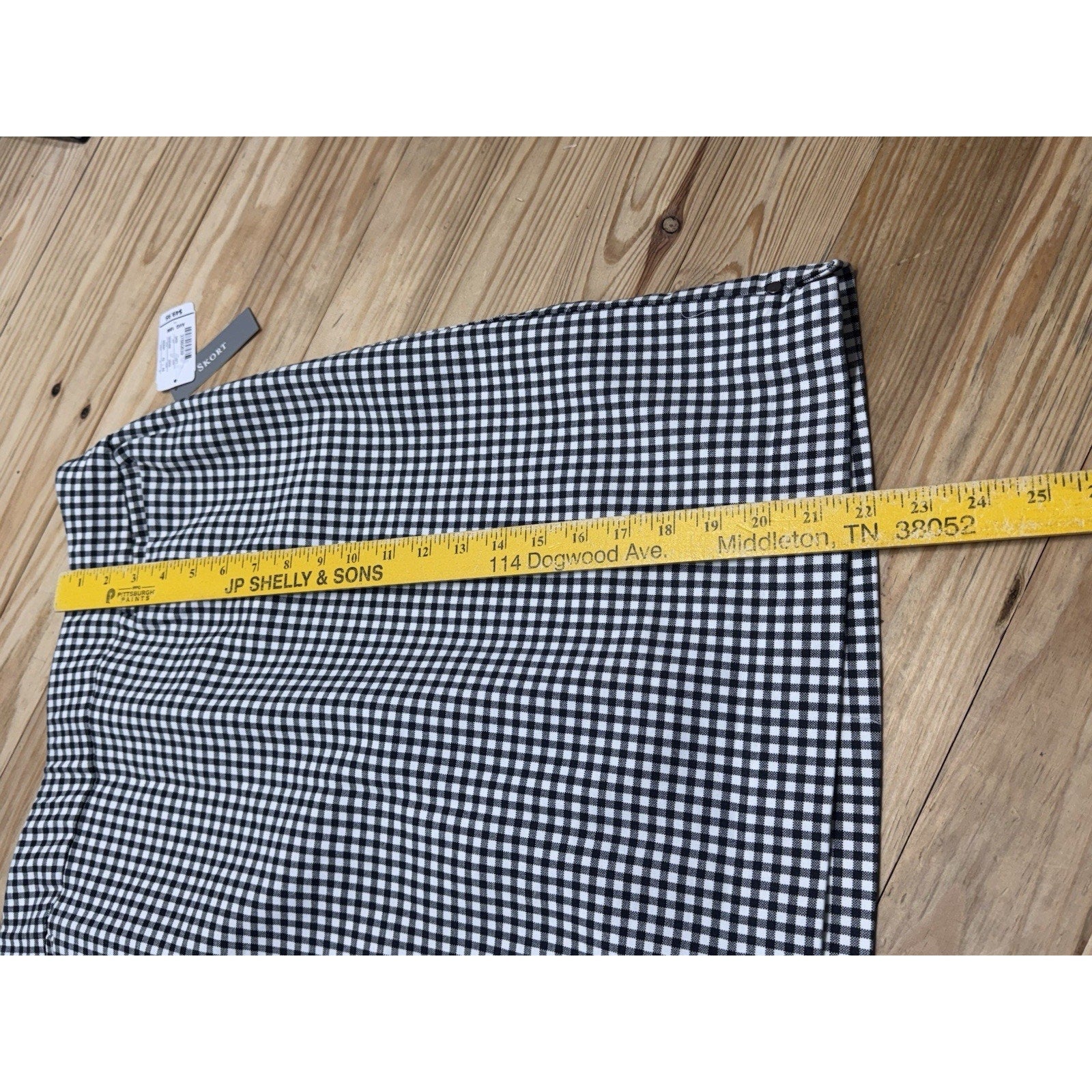 C J Banks Skort Black White Checks Women’s Size 18W Stretchy NWT