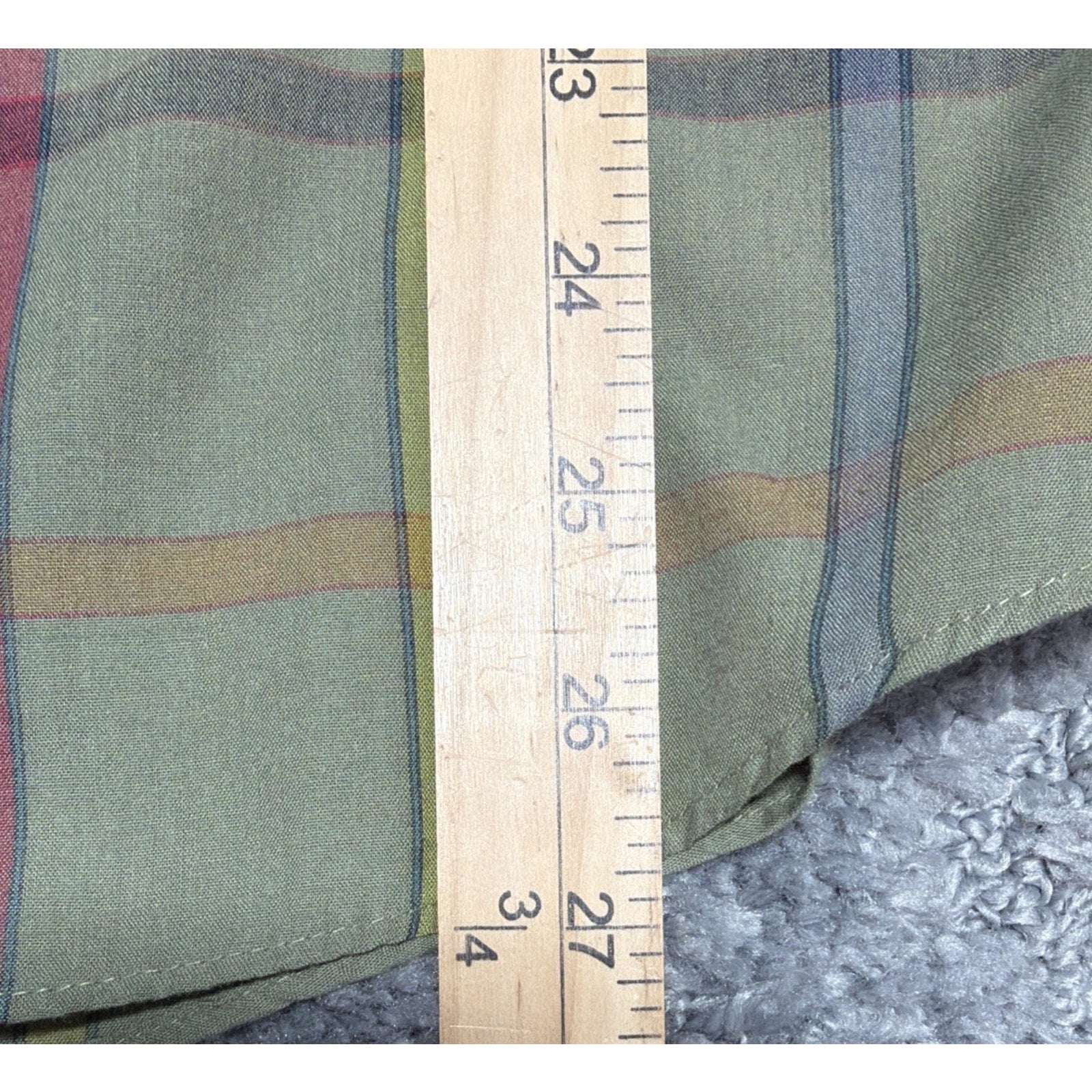 Vintage London Fog Plaid Dress Shirt Single Needle Tailored XL Cabincore