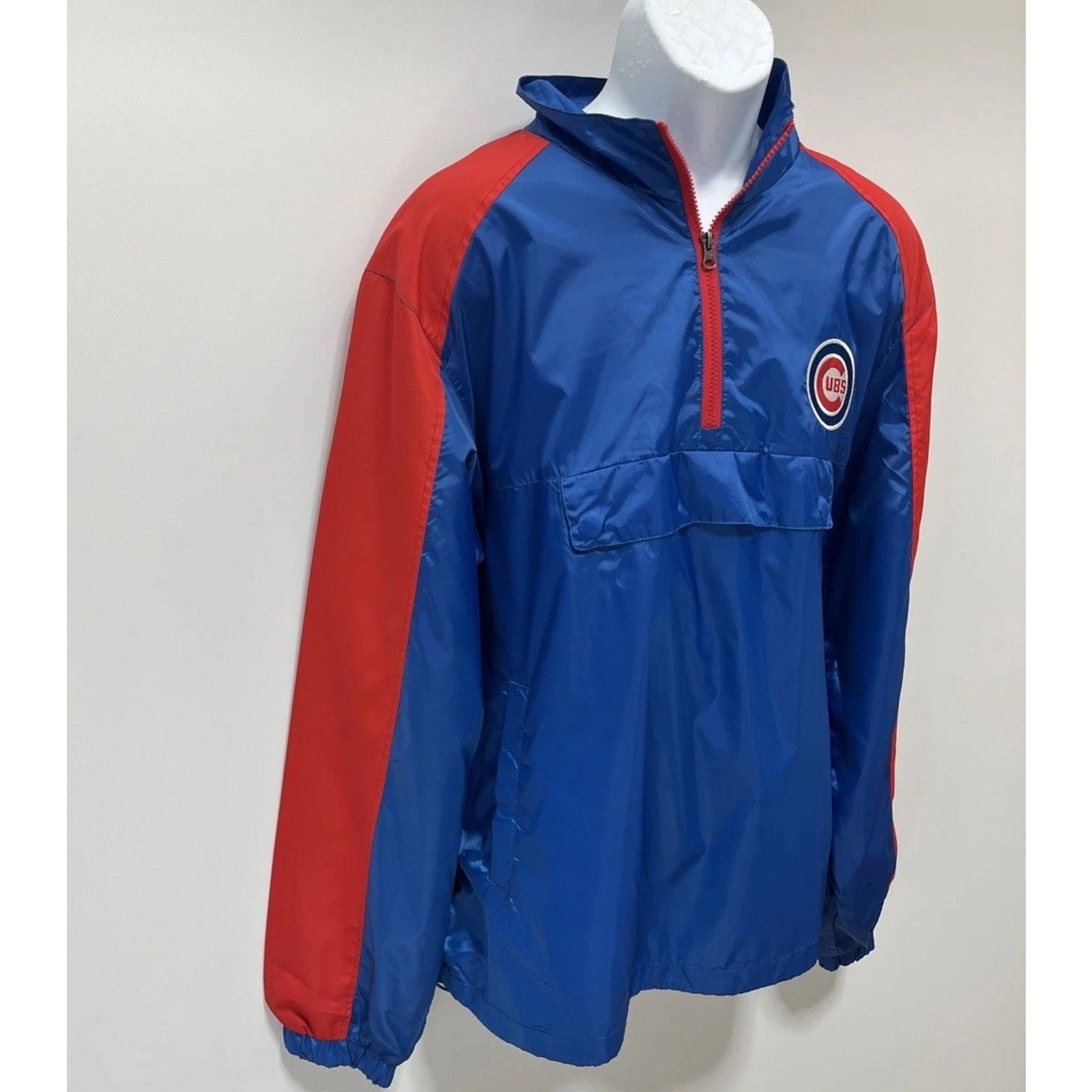 Chicago Cubs Blue Men's Quarter-Zip Pull Over Light Weight Windbeaker MLB XL